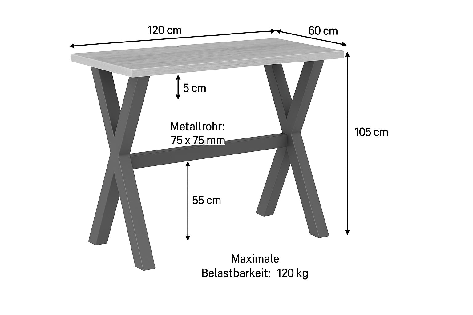 Maßbild für Bartisch ARNE