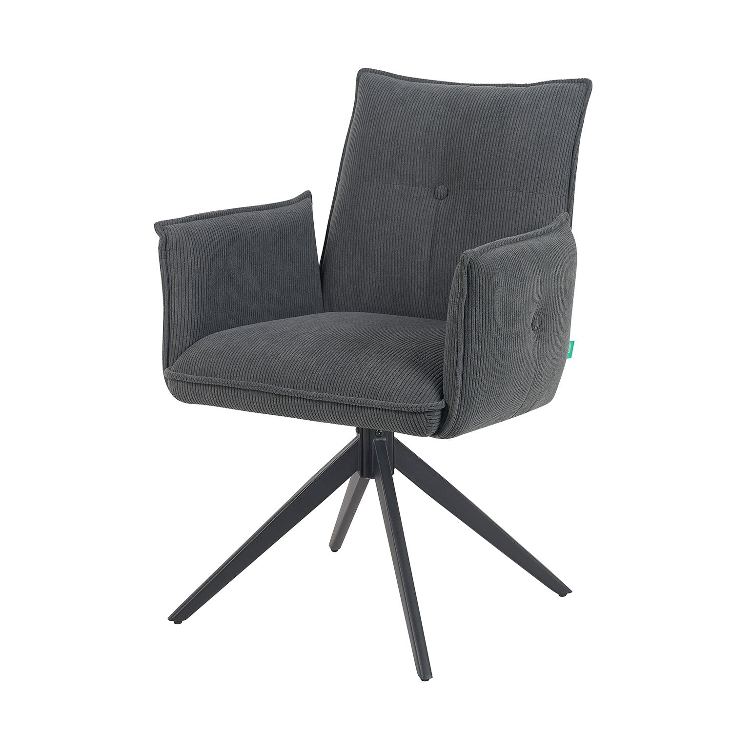 Esszimmerstuhl Mika-Nina 2er-Set | 360° drehbar | Metall pulverbeschichtet Matt-Schwarz | DUBI Möbel