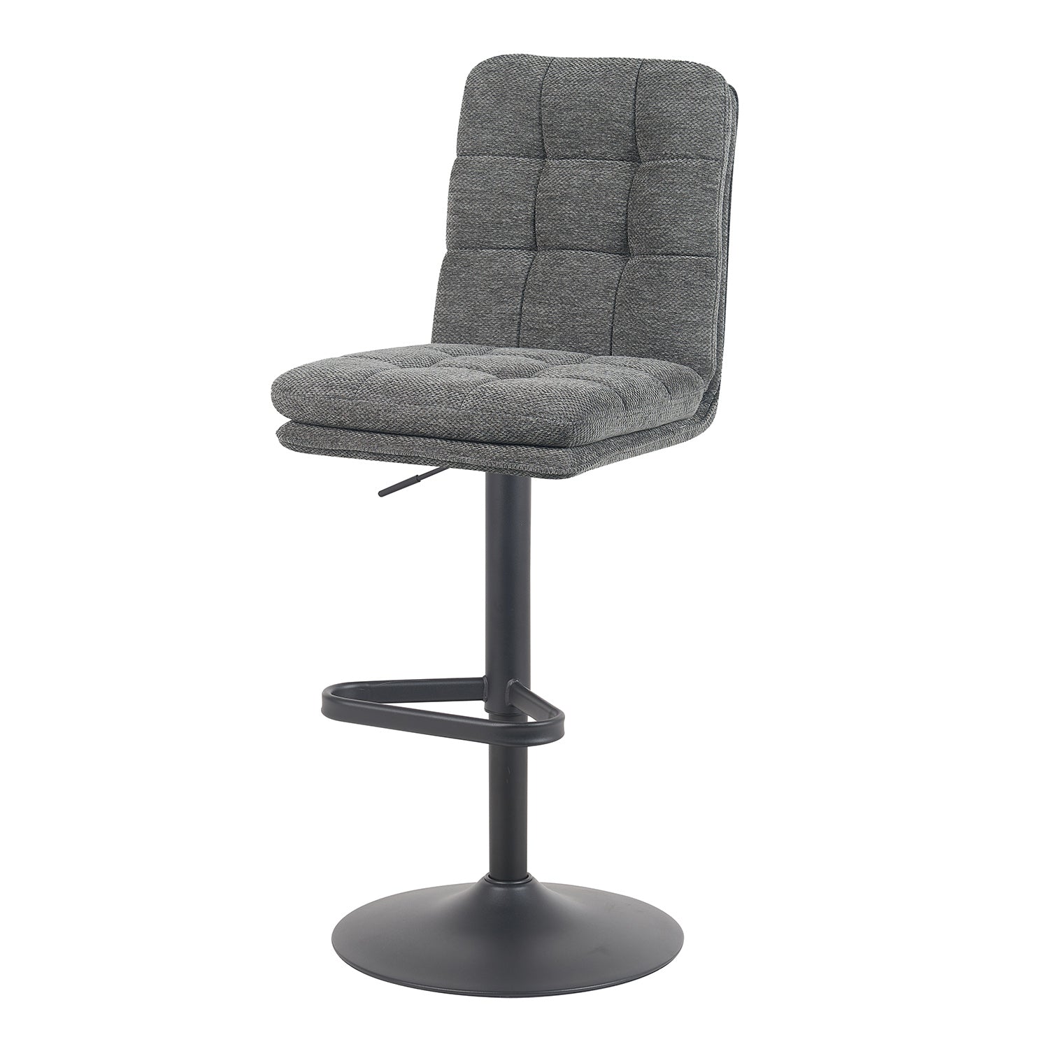 Barhocker Enno 2er-Set | Gestell Matt-Schwarz | drehbar | höhenverstellbar | DUBI Möbel