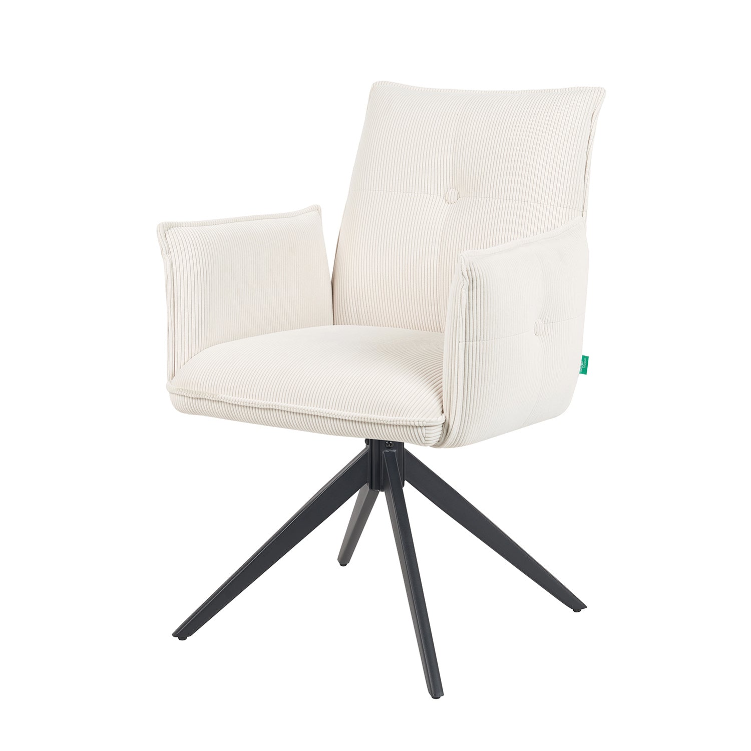 Esszimmerstuhl Mika-Nina 2er-Set | 360° drehbar | Metall pulverbeschichtet Matt-Schwarz | DUBI Möbel
