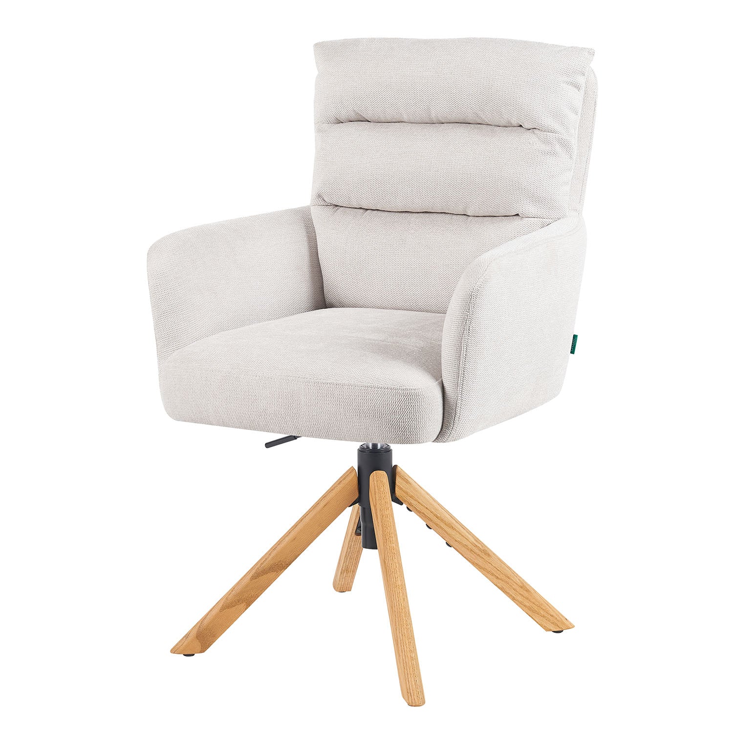 Esszimmerstuhl Mika-Tesa 2er-Set | 360° drehbar | höhenverstellbar | Eiche geölt Natur | DUBI Möbel