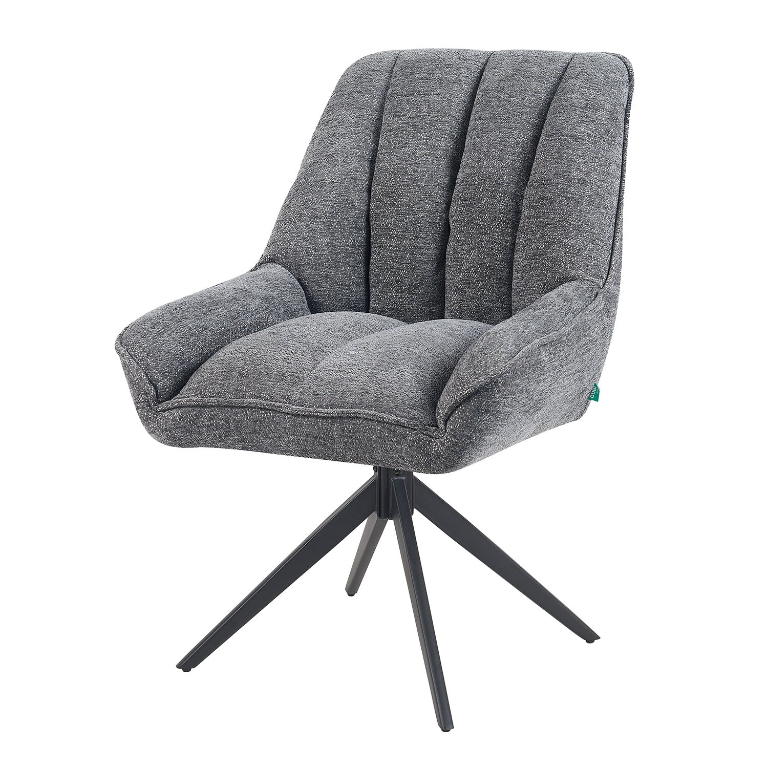 Esszimmerstuhl Mika-Zoe 2er-Set | 360° drehbar | Metall pulverbeschichtet Matt-Schwarz | DUBI Möbel