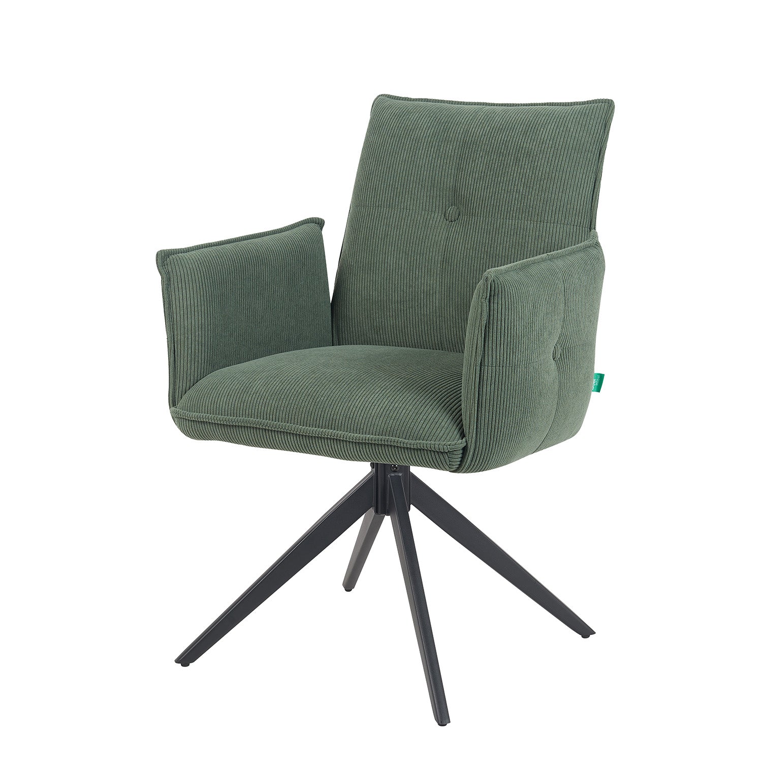 Esszimmerstuhl Mika-Nina 2er-Set | 360° drehbar | Metall pulverbeschichtet Matt-Schwarz | DUBI Möbel