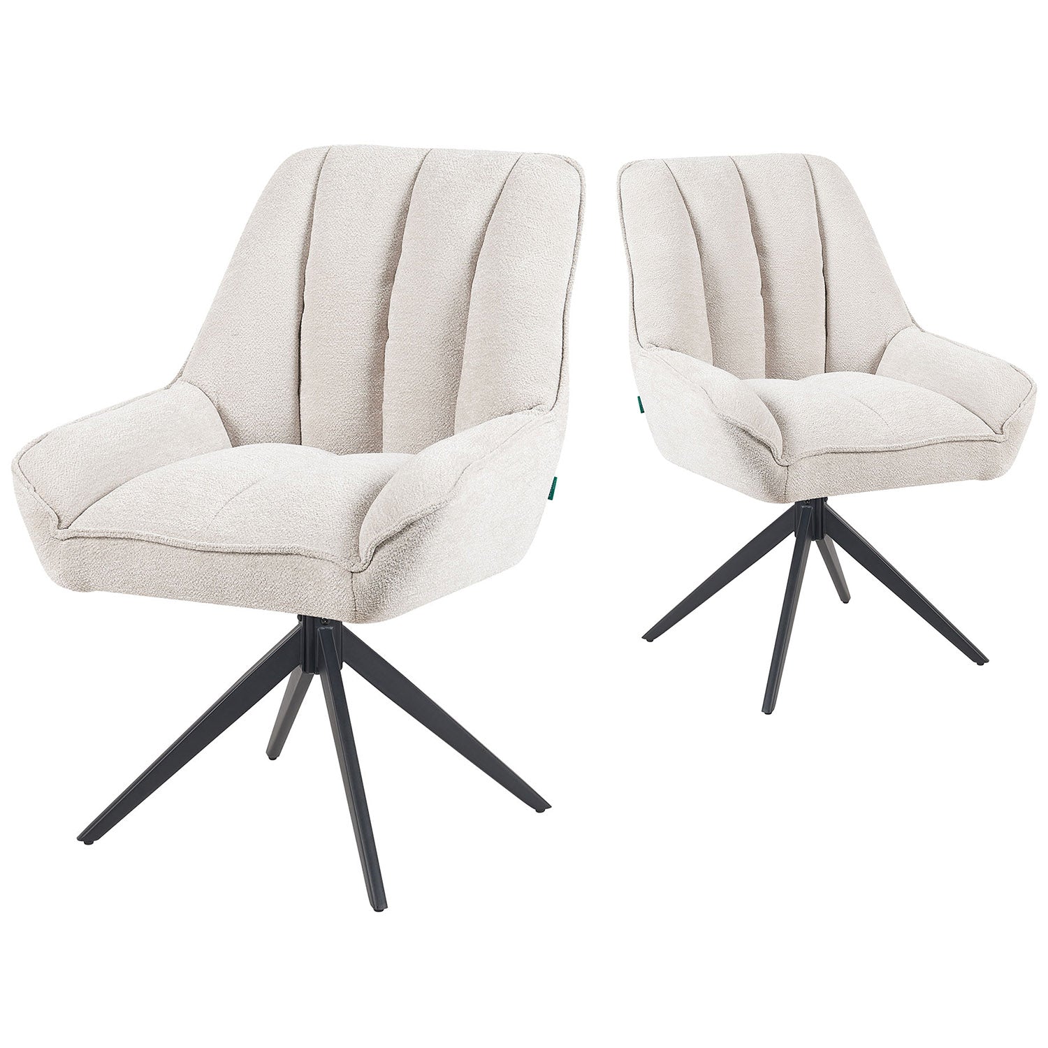 Esszimmerstuhl Mika-Zoe 2er-Set | 360° drehbar | Metall pulverbeschichtet Matt-Schwarz | DUBI Möbel