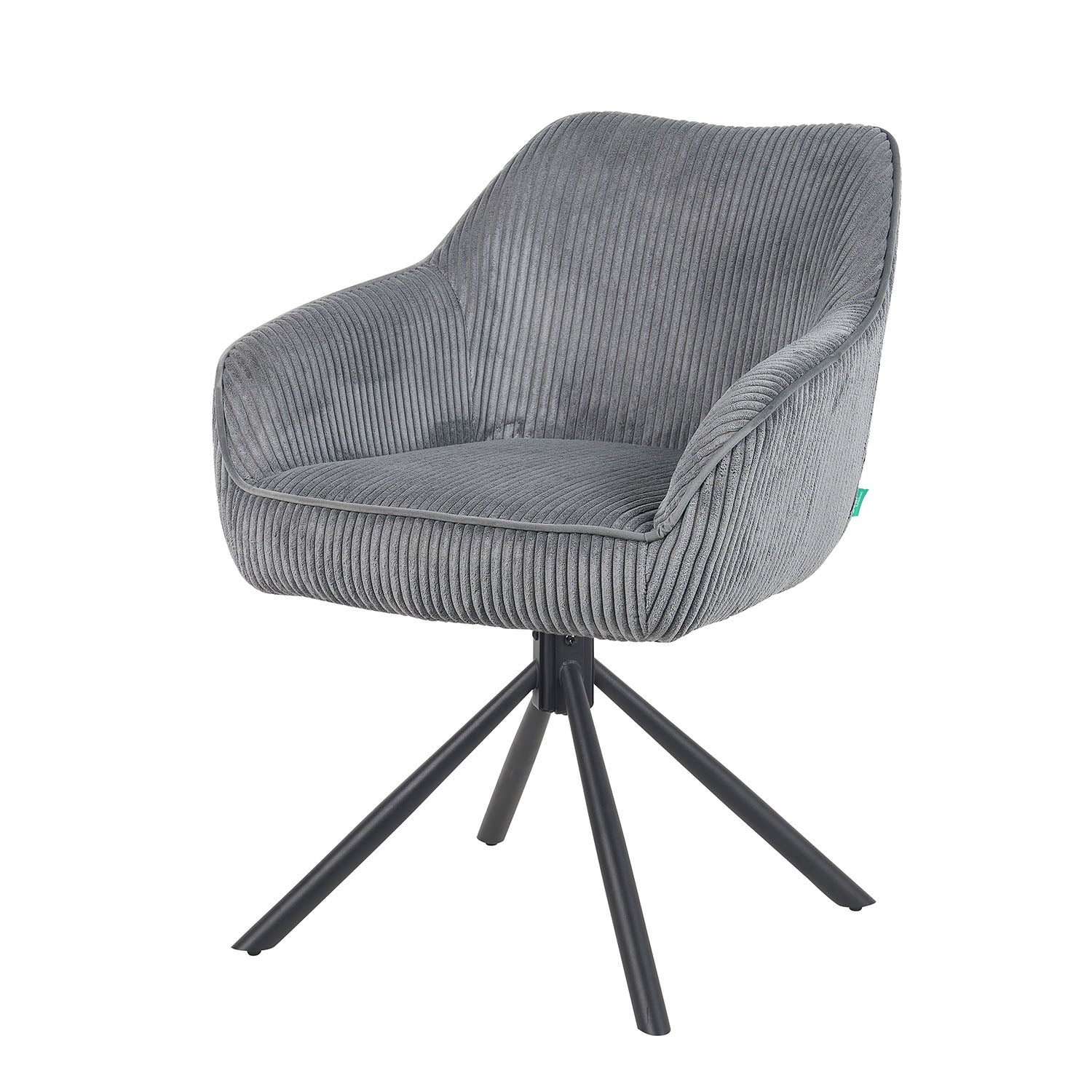Esszimmerstuhl Mika-Maya 2er-Set | 360° drehbar | Metall pulverbeschichtet Matt Schwarz | DUBI Möbel