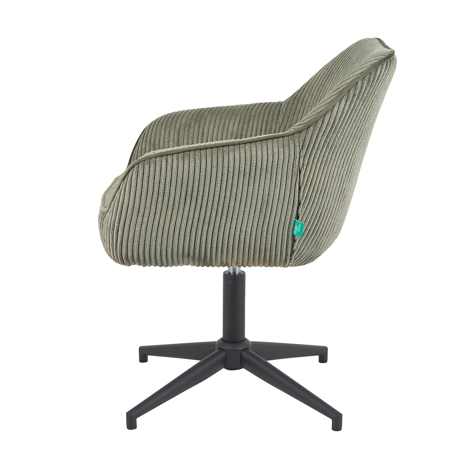 Esszimmerstuhl Mika-Caro 2er-Set | 360° drehbar | höhenverstellbar | Metall pulverbeschichtet Matt-Schwarz | DUBI Möbel
