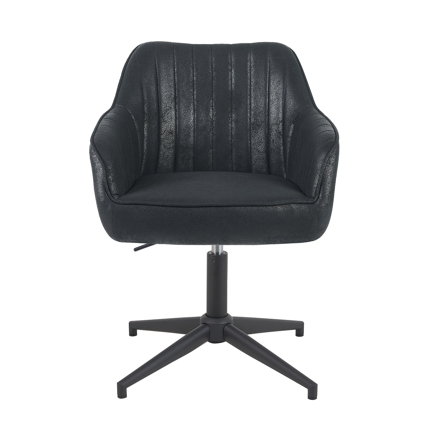 Esszimmerstuhl Mika-Caro 2er-Set | 360° drehbar | höhenverstellbar | Metall pulverbeschichtet Matt-Schwarz | DUBI Möbel
