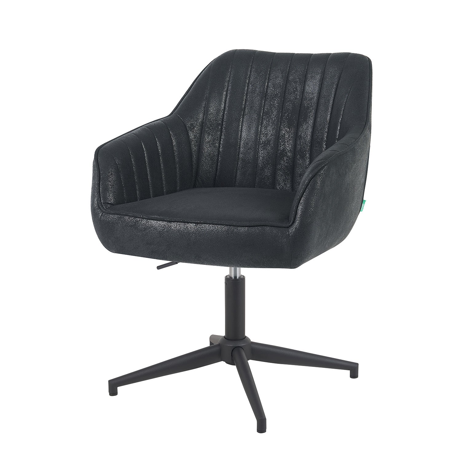 Esszimmerstuhl Mika-Caro 2er-Set | 360° drehbar | höhenverstellbar | Metall pulverbeschichtet Matt-Schwarz | DUBI Möbel