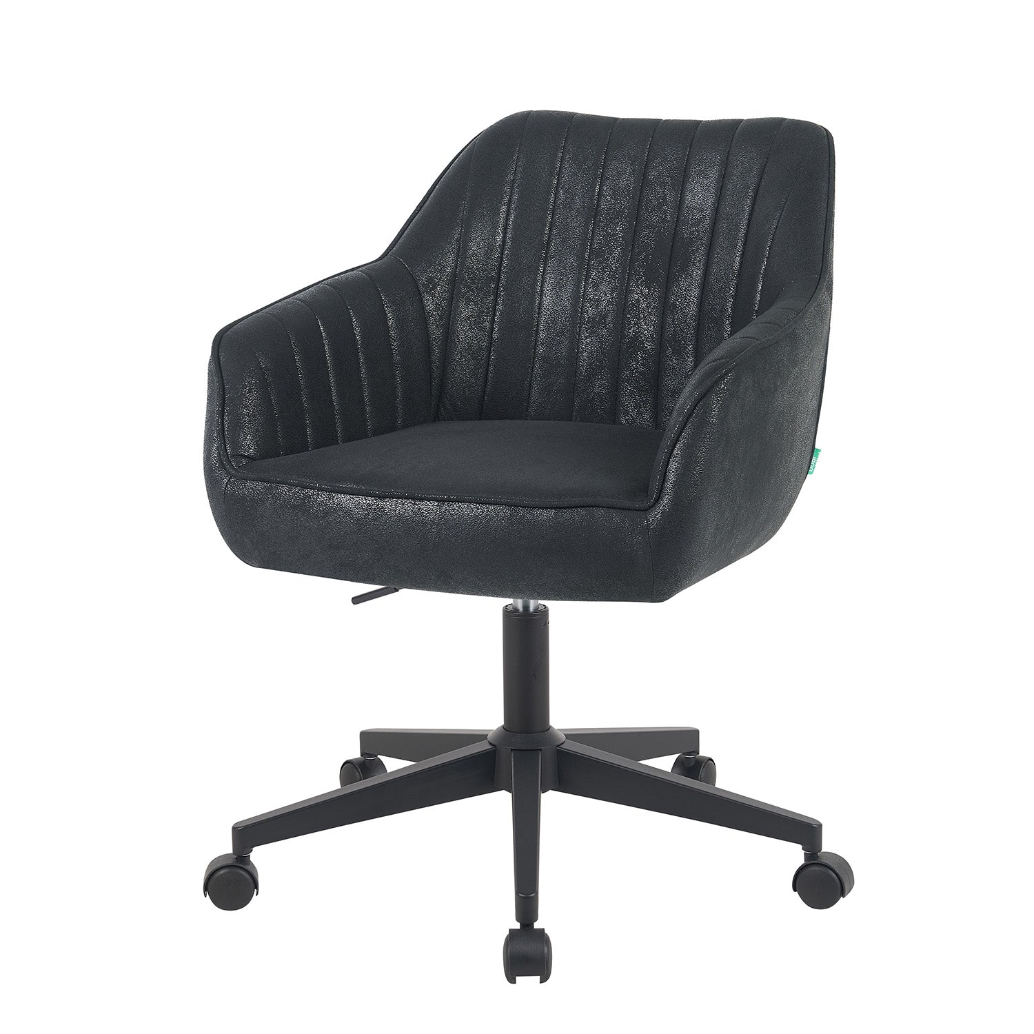 Bürostuhl Mika-Elio 2er-Set | mit Rollen | 360° drehbar | höhenverstellbar | pulverbeschichtet Matt-Schwarz | DUBI Möbel