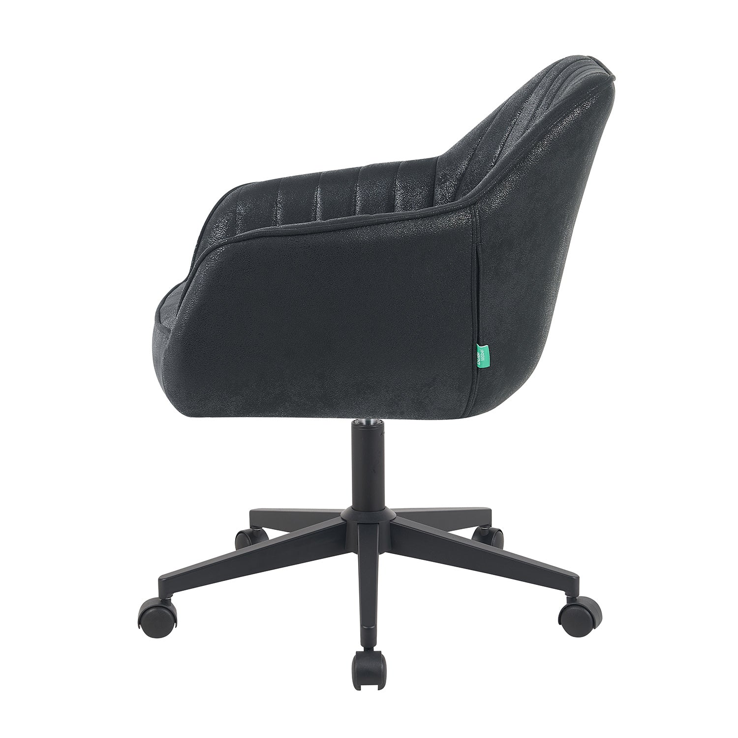 Bürostuhl Mika-Elio 2er-Set | mit Rollen | 360° drehbar | höhenverstellbar | pulverbeschichtet Matt-Schwarz | DUBI Möbel