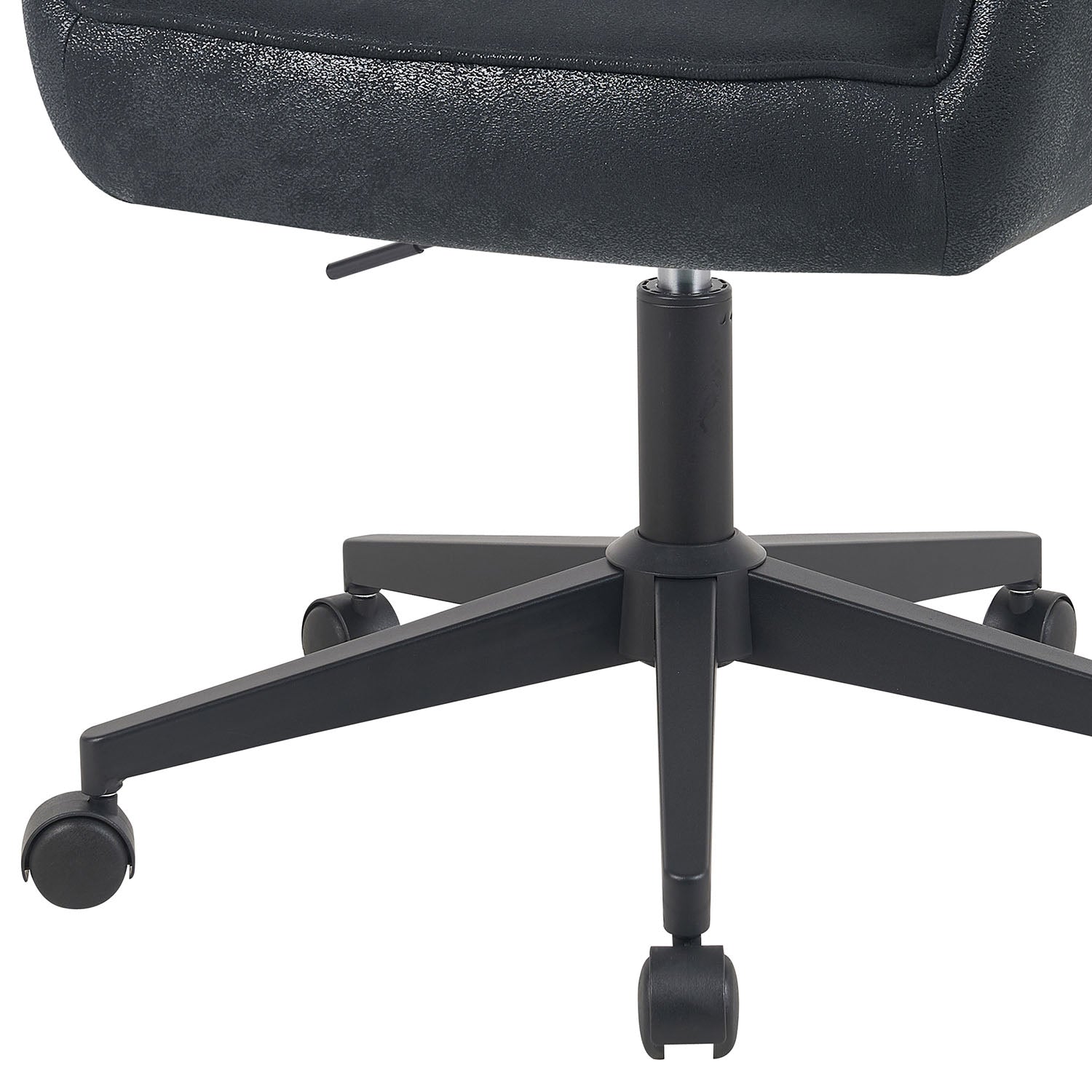 Bürostuhl Mika-Elio 2er-Set | mit Rollen | 360° drehbar | höhenverstellbar | pulverbeschichtet Matt-Schwarz | DUBI Möbel
