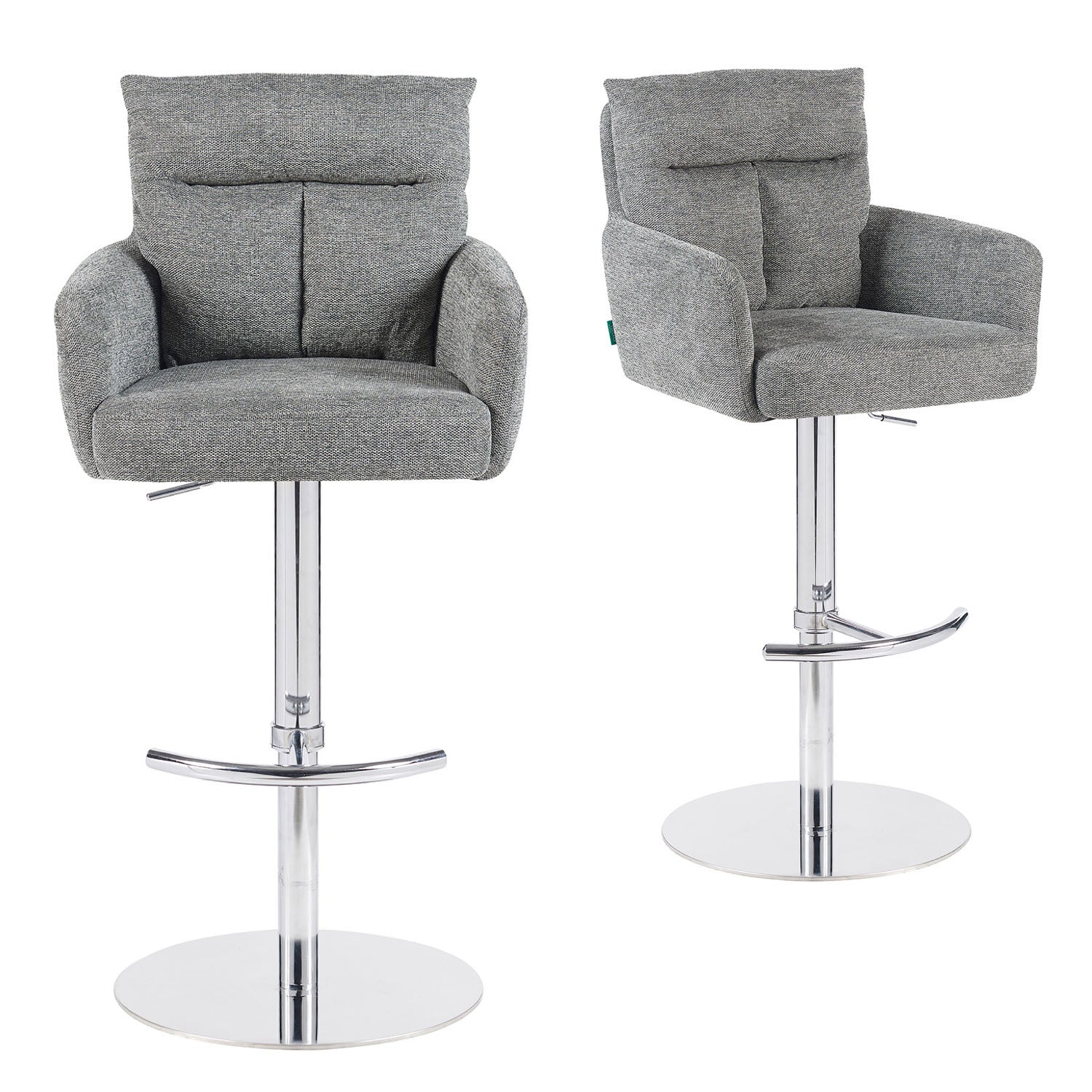 Barhocker Leo 2er-Set | Chromgestell höhenverstellbar | drehbar | DUBI Möbel