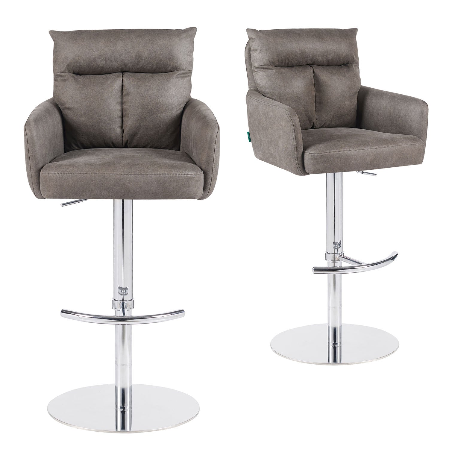 Barhocker Leo 2er-Set | Chromgestell höhenverstellbar | drehbar | DUBI Möbel