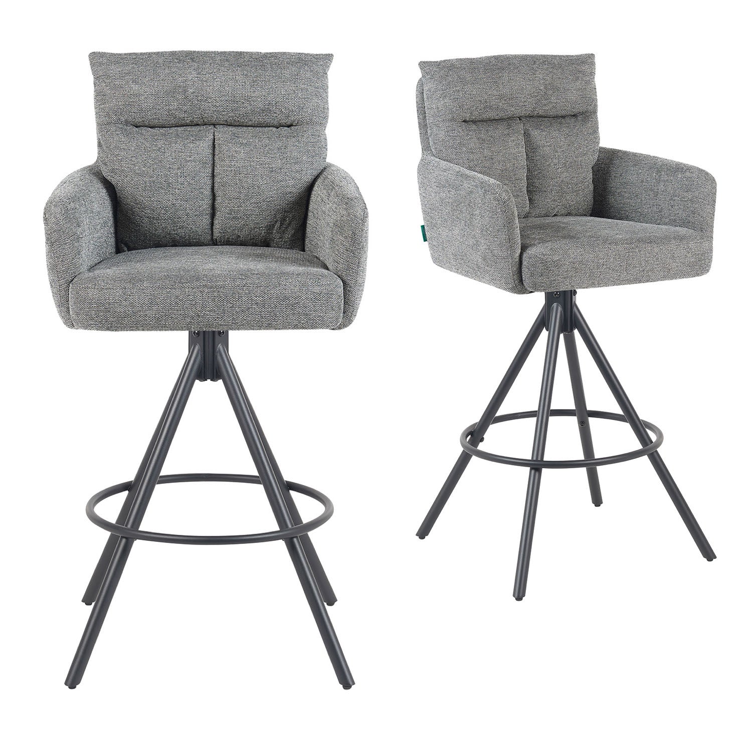 Barhocker Lio 2er-Set | Gestell Matt-Schwarz | drehbar | DUBI Möbel