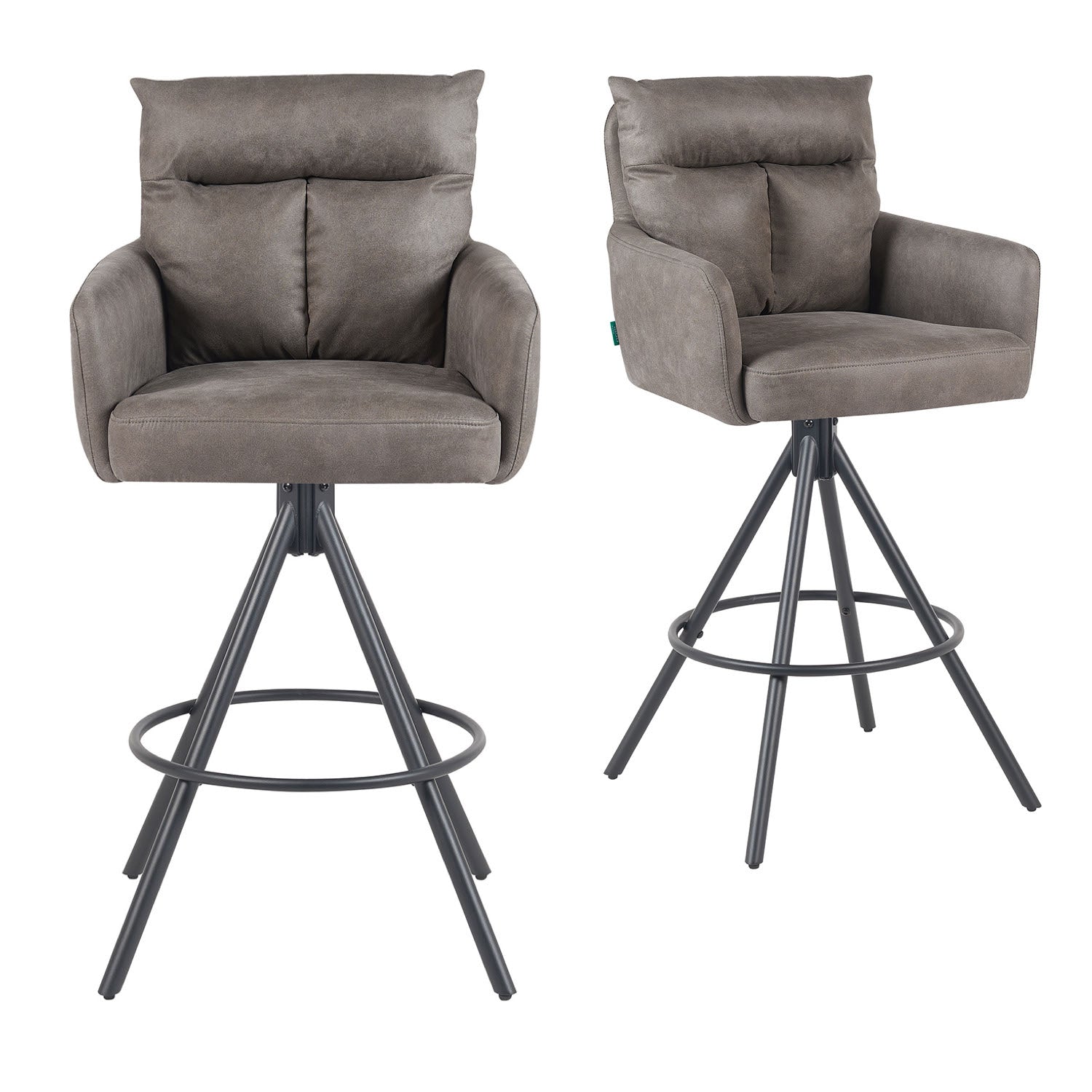 Barhocker Lio 2er-Set | Gestell Matt-Schwarz | drehbar | DUBI Möbel