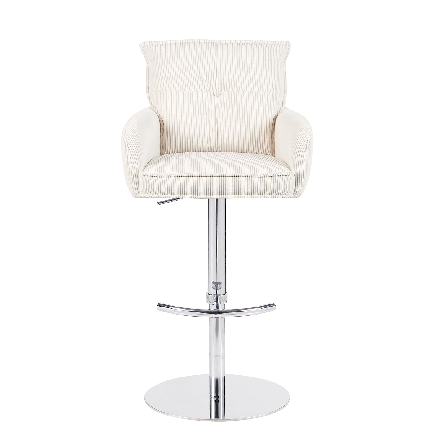 Barhocker Kira 2er-Set | Cord | Chromgestell höhenverstellbar | drehbar | DUBI Möbel