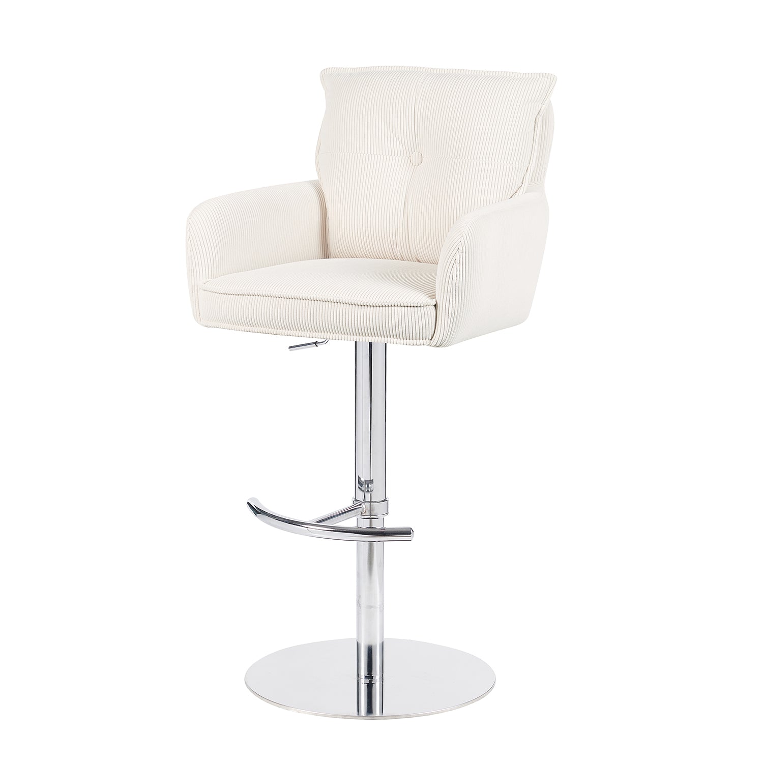 Barhocker Kira 2er-Set | Cord | Chromgestell höhenverstellbar | drehbar | DUBI Möbel