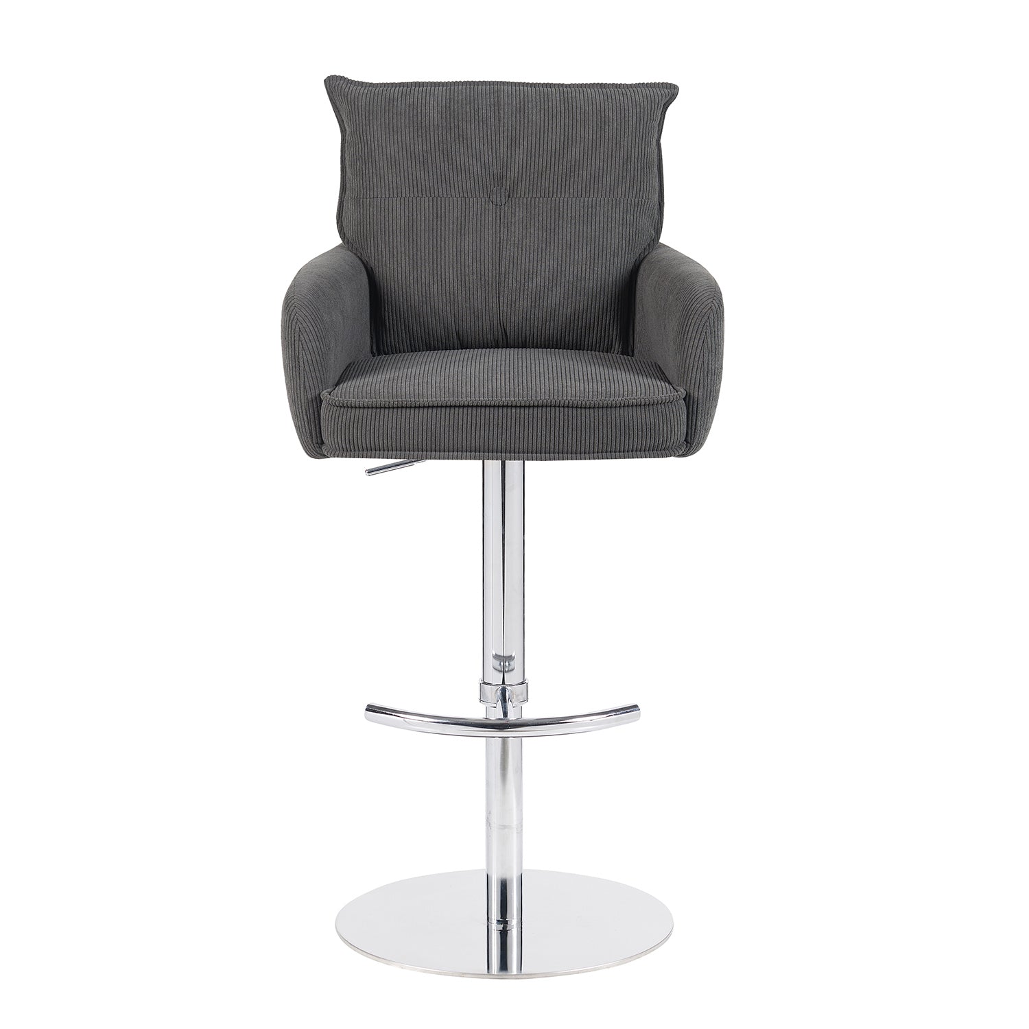 Barhocker Kira 2er-Set | Cord | Chromgestell höhenverstellbar | drehbar | DUBI Möbel