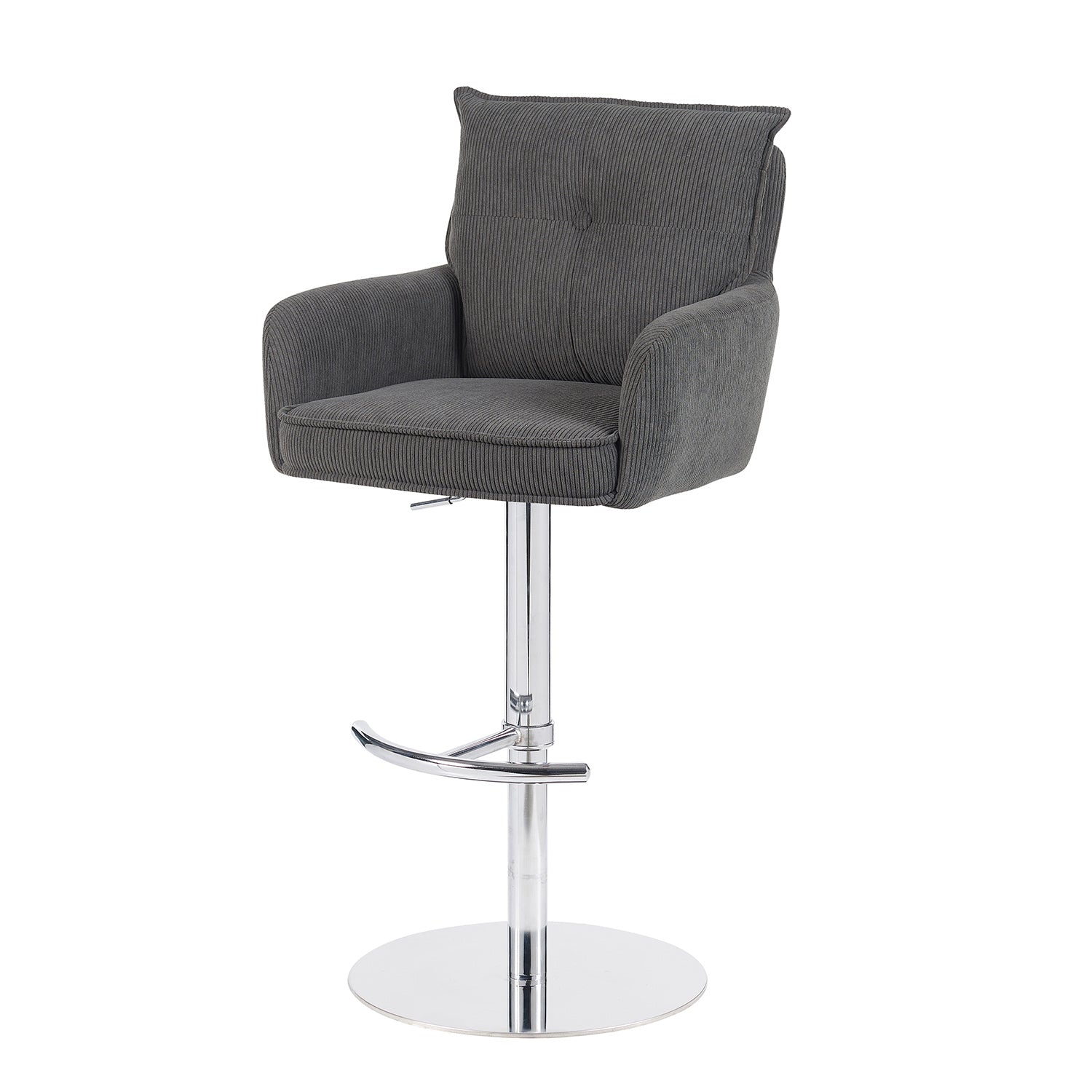 Barhocker Kira 2er-Set | Cord | Chromgestell höhenverstellbar | drehbar | DUBI Möbel