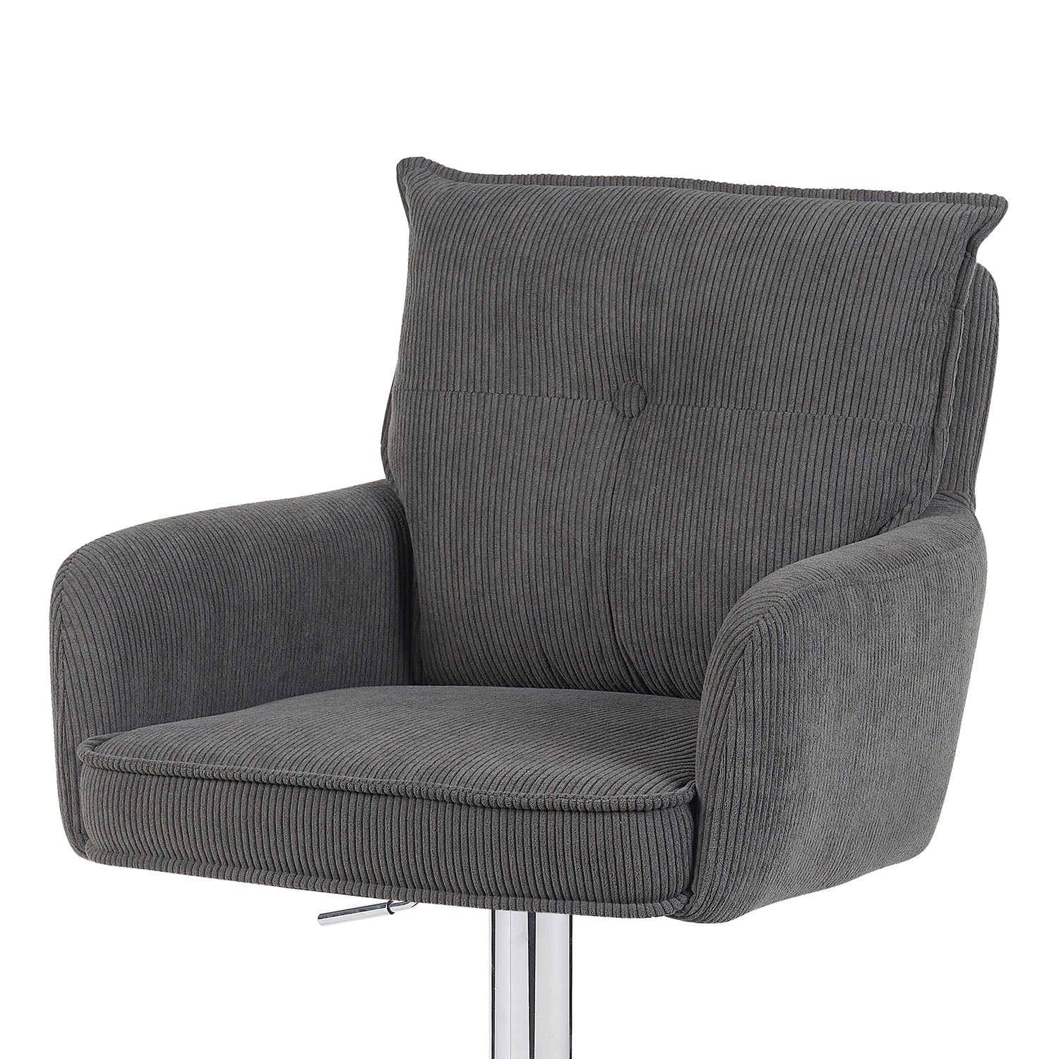 Barhocker Kira 2er-Set | Cord | Chromgestell höhenverstellbar | drehbar | DUBI Möbel