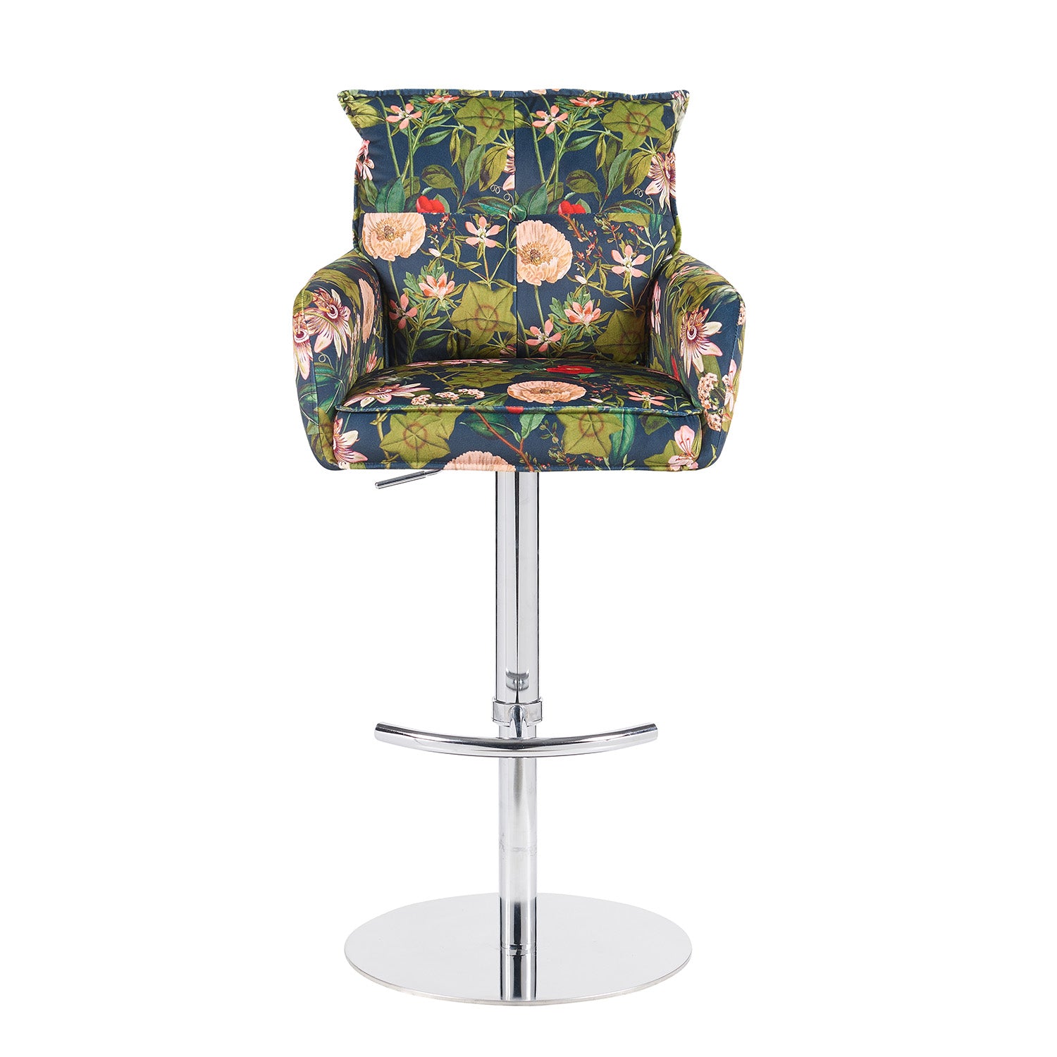 Barhocker Kira 2er-Set | Cord | Chromgestell höhenverstellbar | drehbar | DUBI Möbel