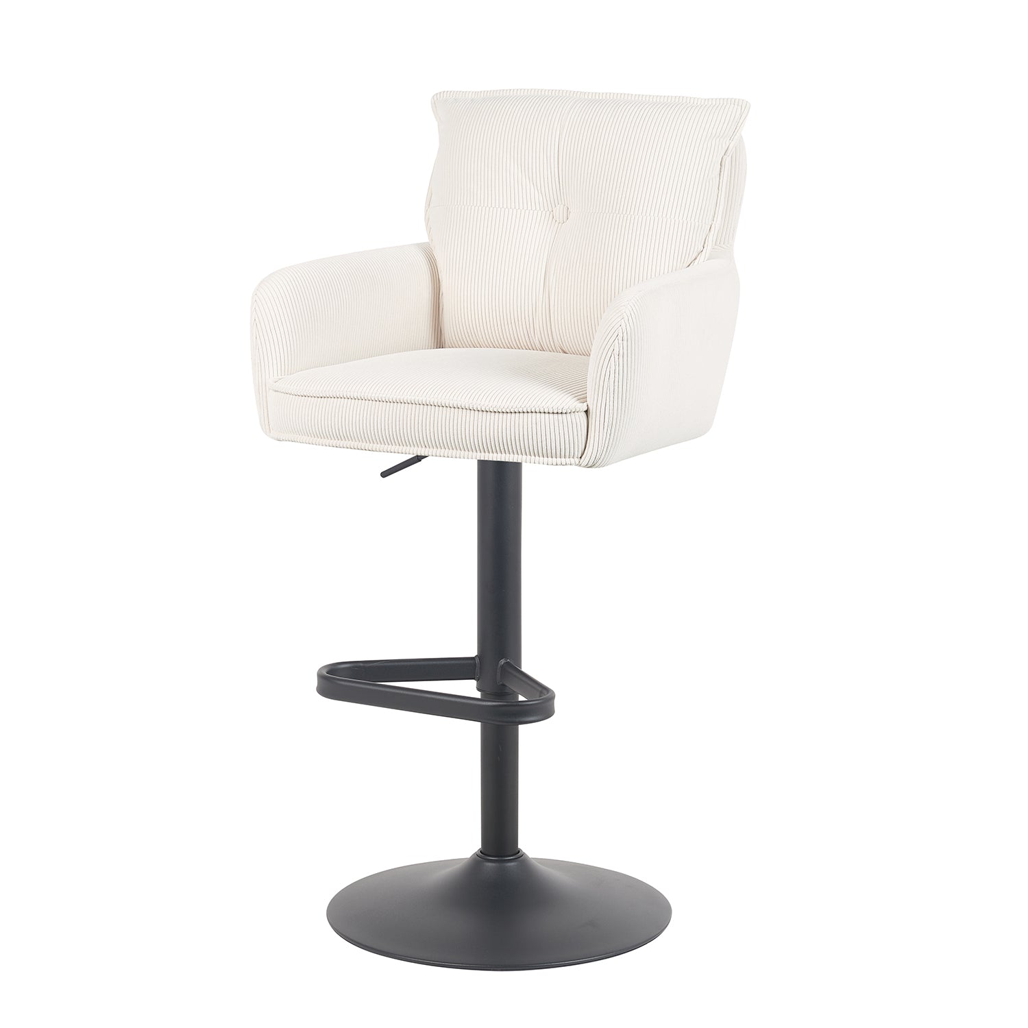 Barhocker Nova 2er-Set | Gestell Matt-Schwarz | drehbar | höhenverstellbar | DUBI Möbel