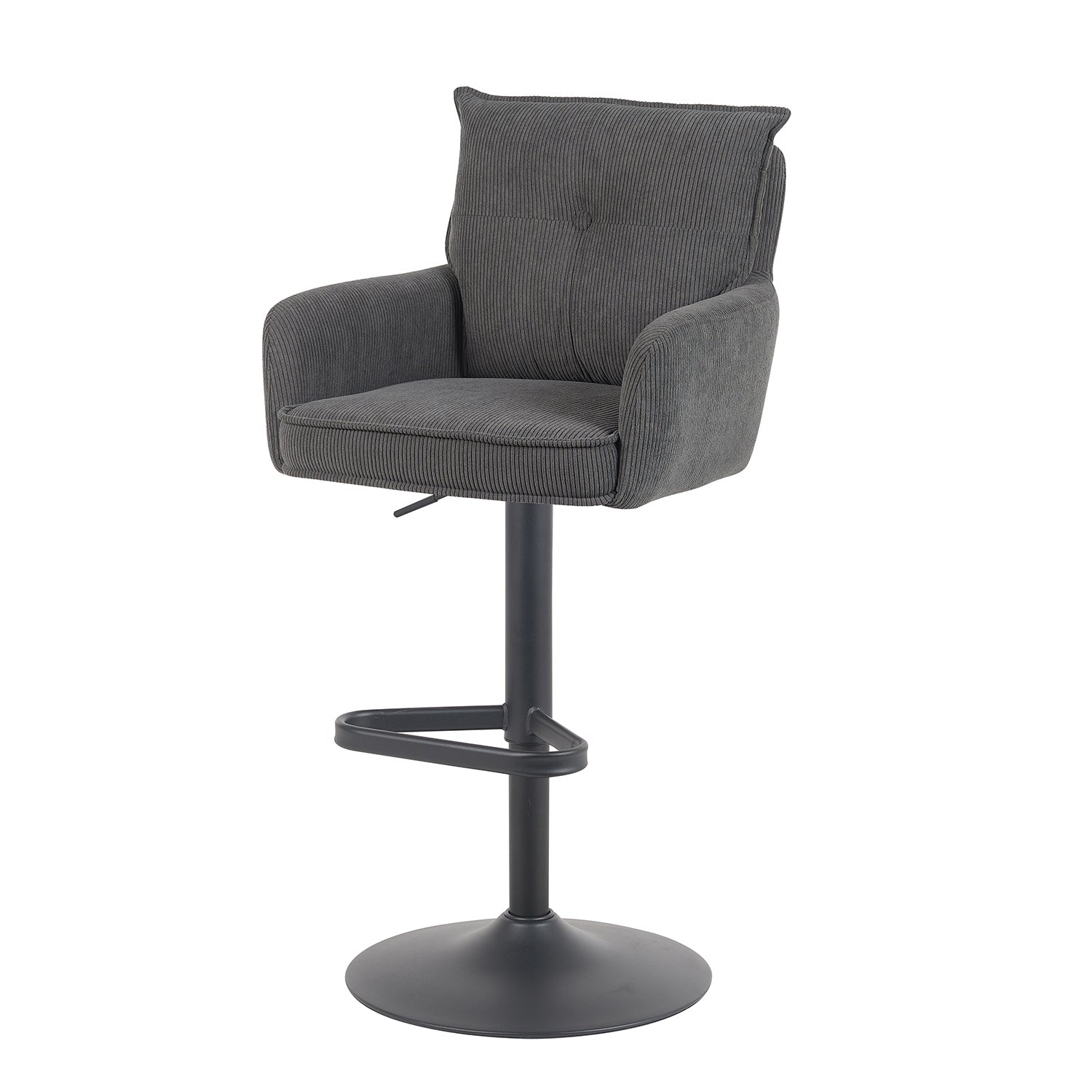 Barhocker Nova 2er-Set | Gestell Matt-Schwarz | drehbar | höhenverstellbar | DUBI Möbel