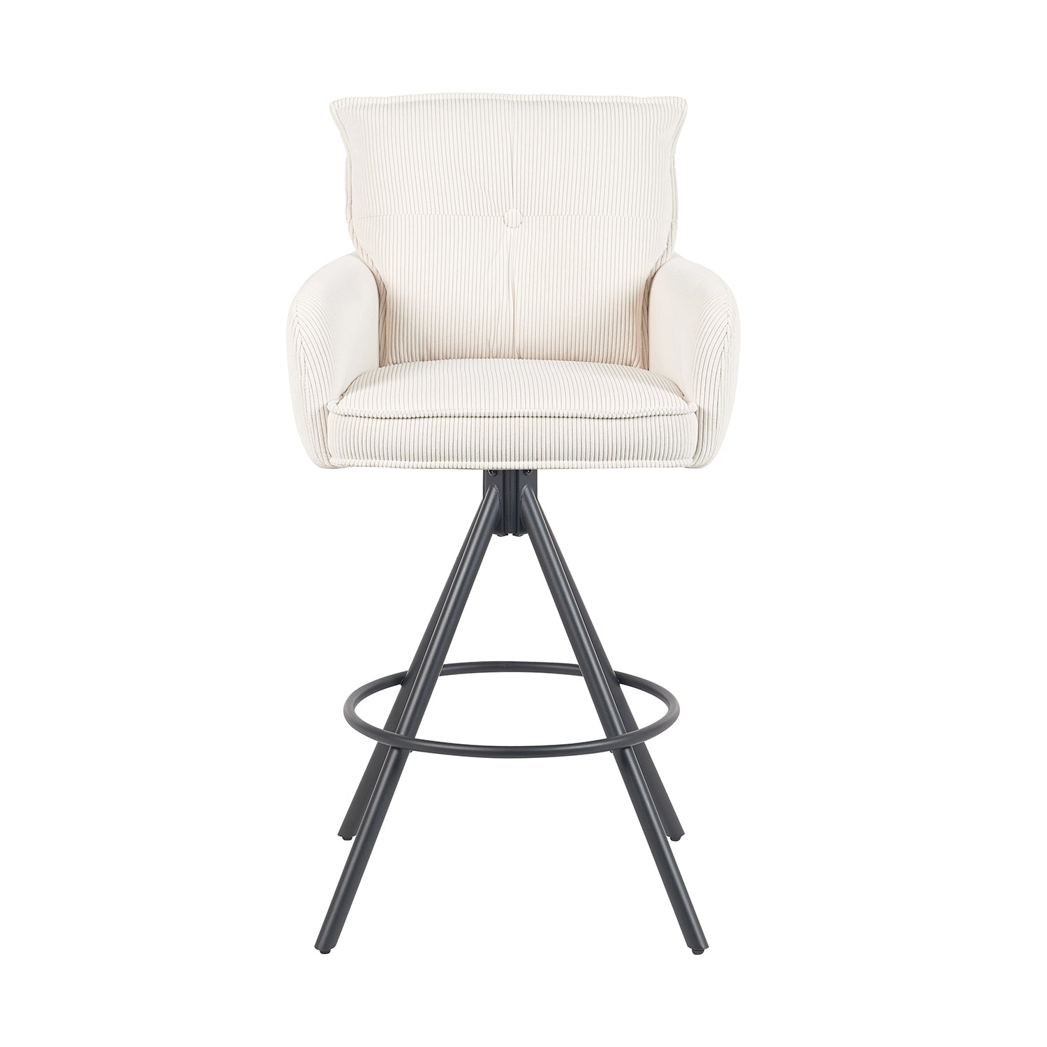 Barhocker Nila 2er-Set | Gestell Matt-Schwarz | drehbar | DUBI Möbel