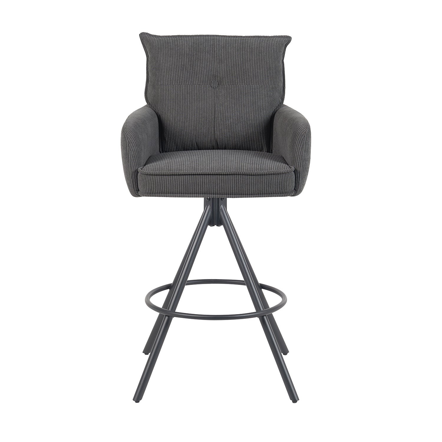 Barhocker Nila 2er-Set | Gestell Matt-Schwarz | drehbar | DUBI Möbel