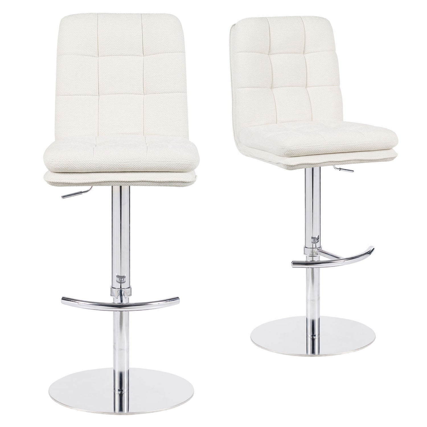 Barhocker Juno 2er-Set | Chromgestell höhenverstellbar | drehbar | DUBI Möbel