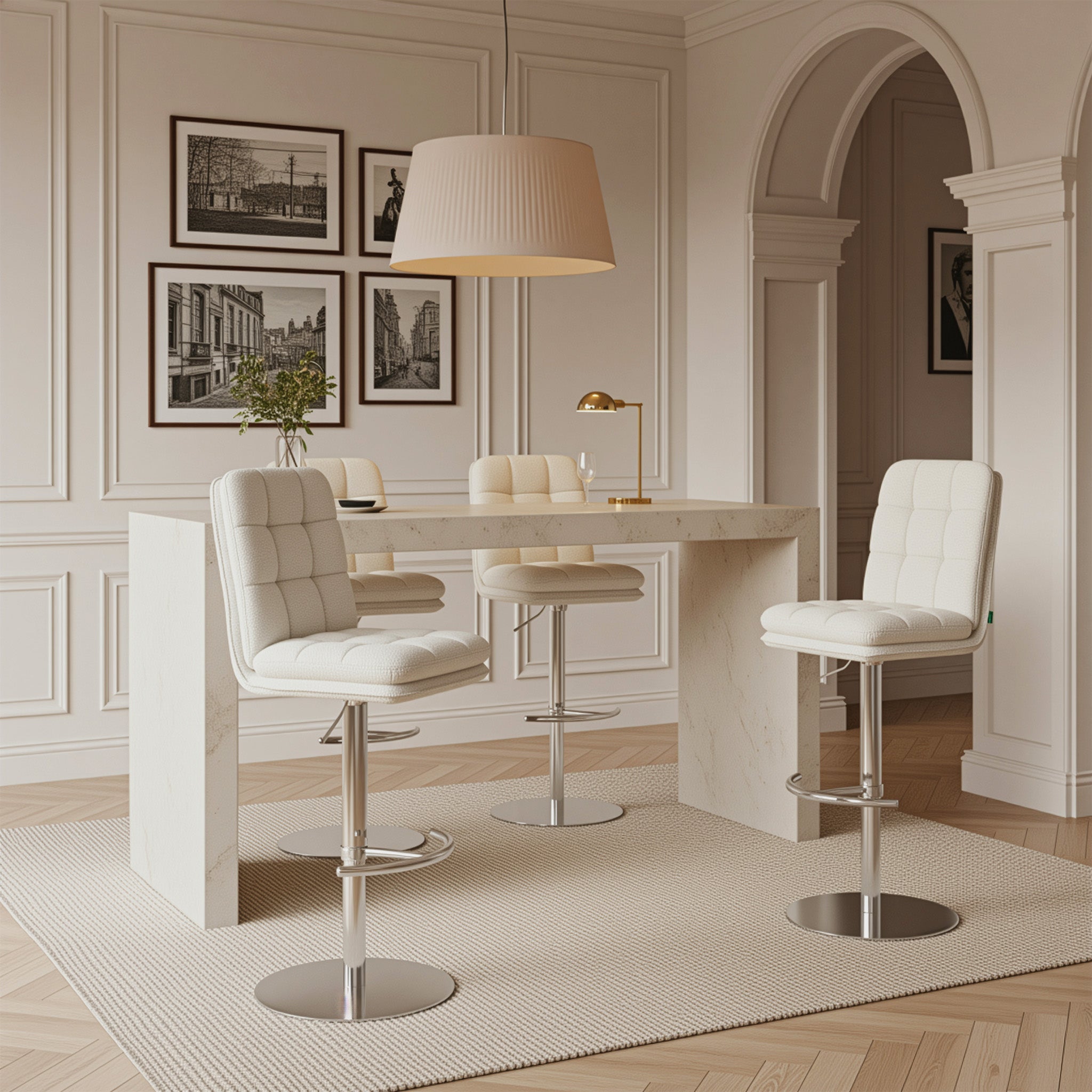 Barhocker Juno 2er-Set | Chromgestell höhenverstellbar | drehbar | DUBI Möbel