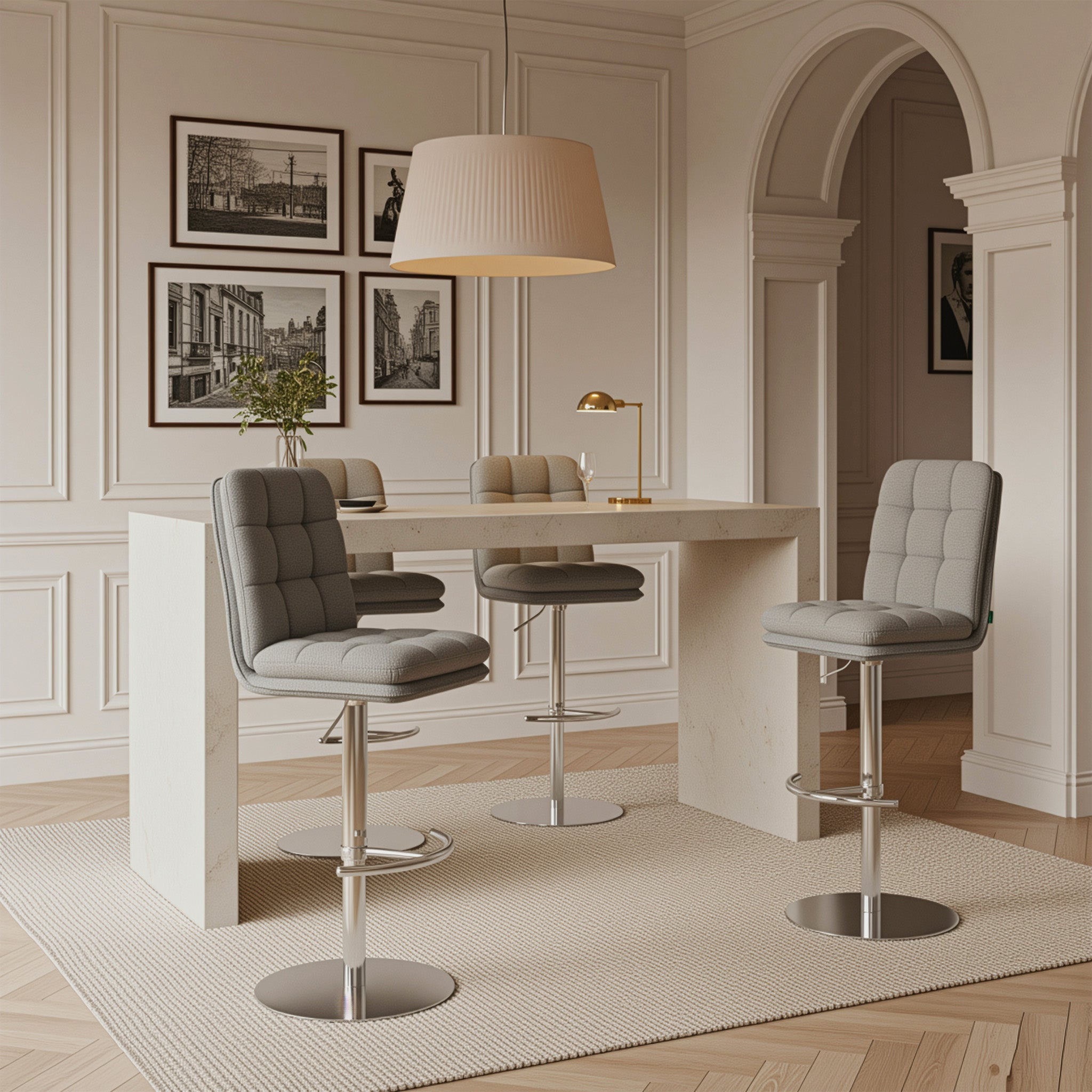 Barhocker Juno 2er-Set | Chromgestell höhenverstellbar | drehbar | DUBI Möbel