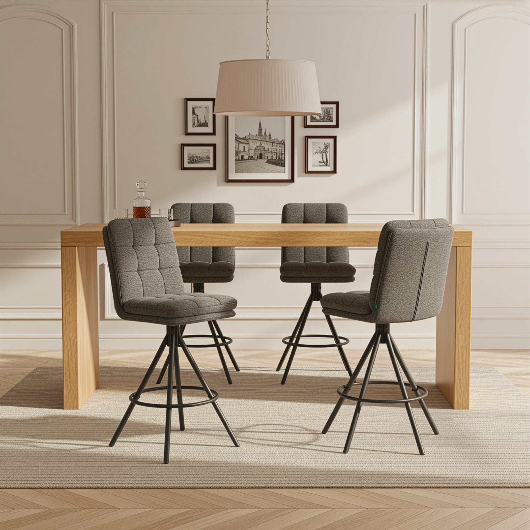 Barhocker Tayo 2er-Set | Gestell Matt-Schwarz | drehbar | DUBI Möbel