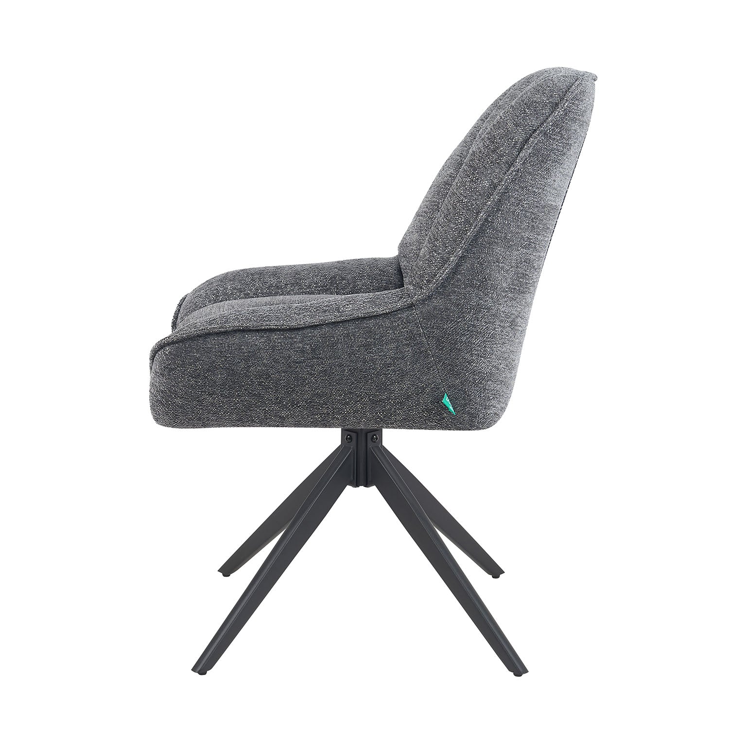 Esszimmerstuhl Mika-Zoe 2er-Set | 360° drehbar | Metall pulverbeschichtet Matt-Schwarz | DUBI Möbel