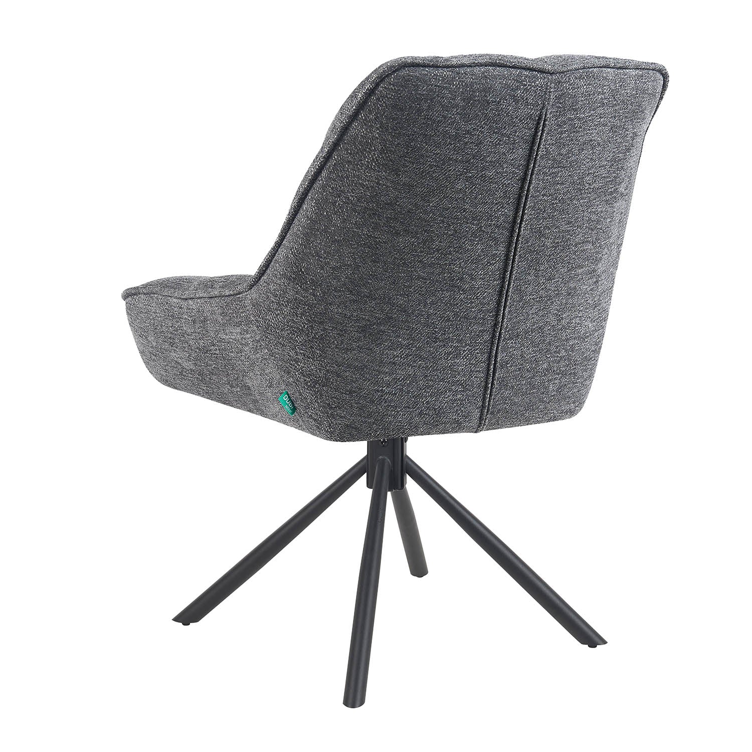 Esszimmerstuhl Mika-Mira 2er-Set | 360° drehbar Metall pulverbeschichtet Matt Schwarz | DUBI Möbel