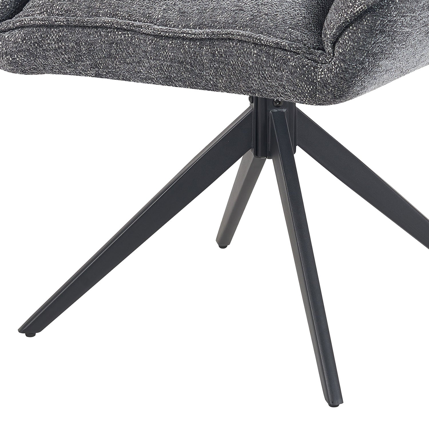 Esszimmerstuhl Mika-Zoe 2er-Set | 360° drehbar | Metall pulverbeschichtet Matt-Schwarz | DUBI Möbel