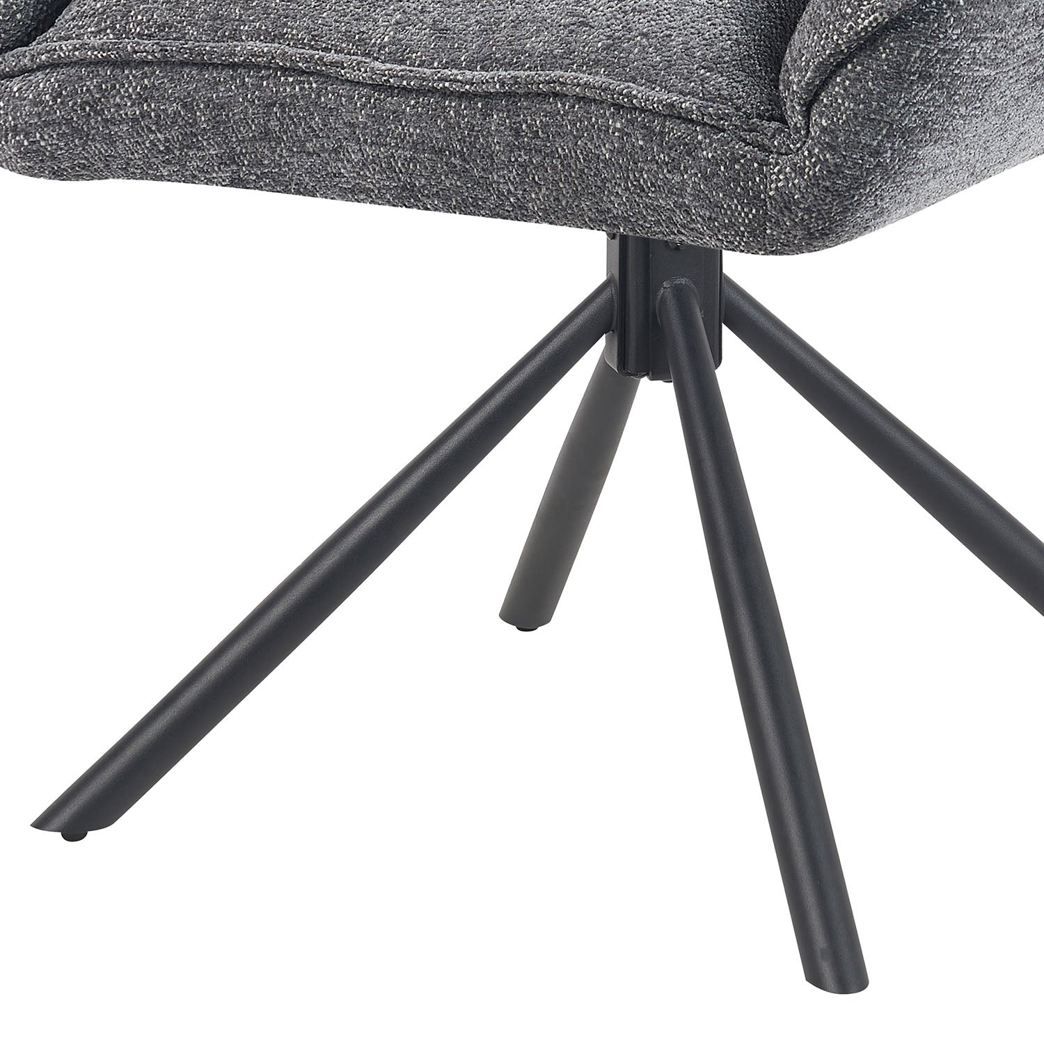 Esszimmerstuhl Mika-Mira 2er-Set | 360° drehbar Metall pulverbeschichtet Matt Schwarz | DUBI Möbel