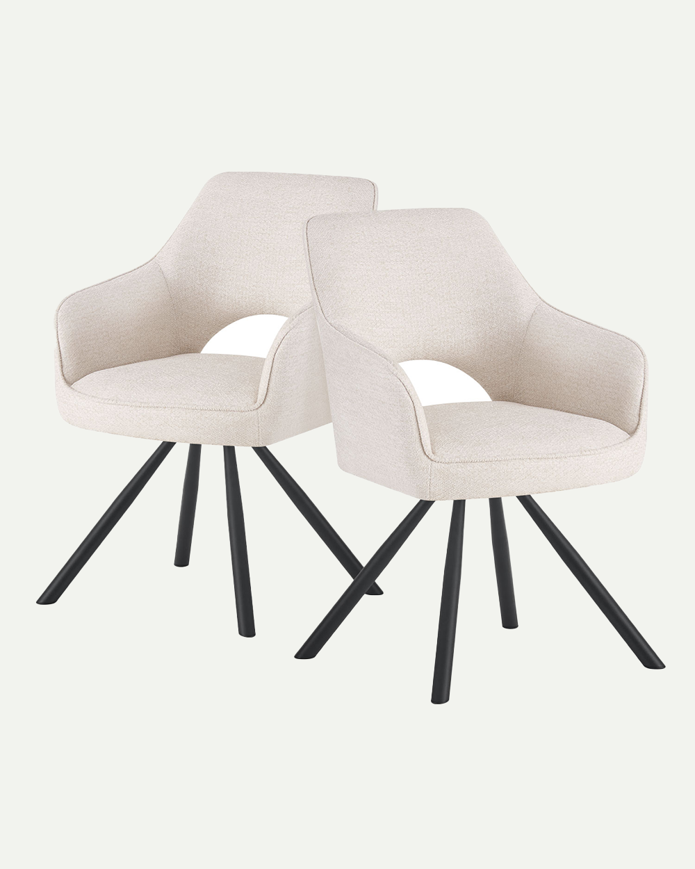 Dining chair Retrobliss B01 180° rotatable (set of 2)