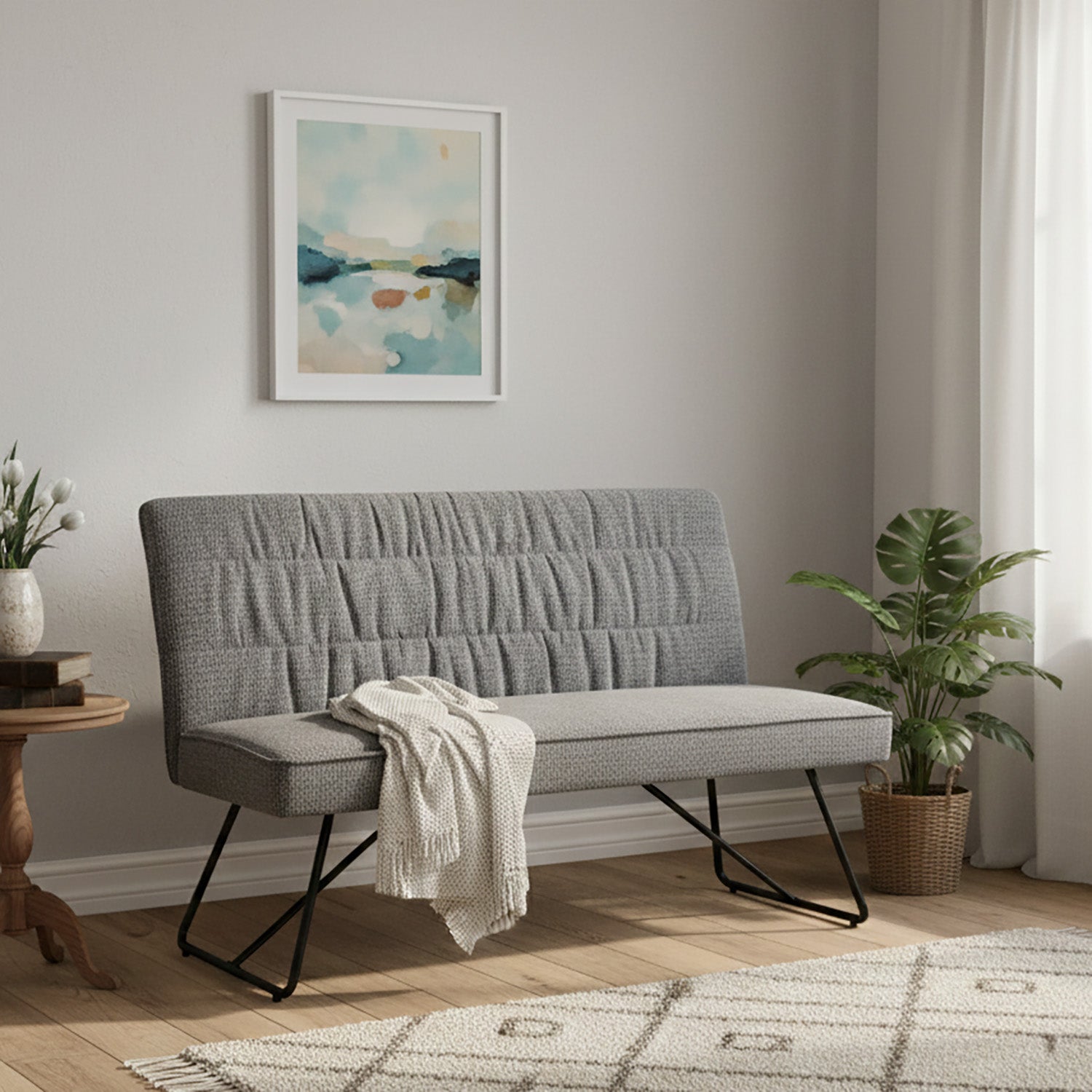 Esszimmerbank HANNAH, gepolstert, mit Metallgestell