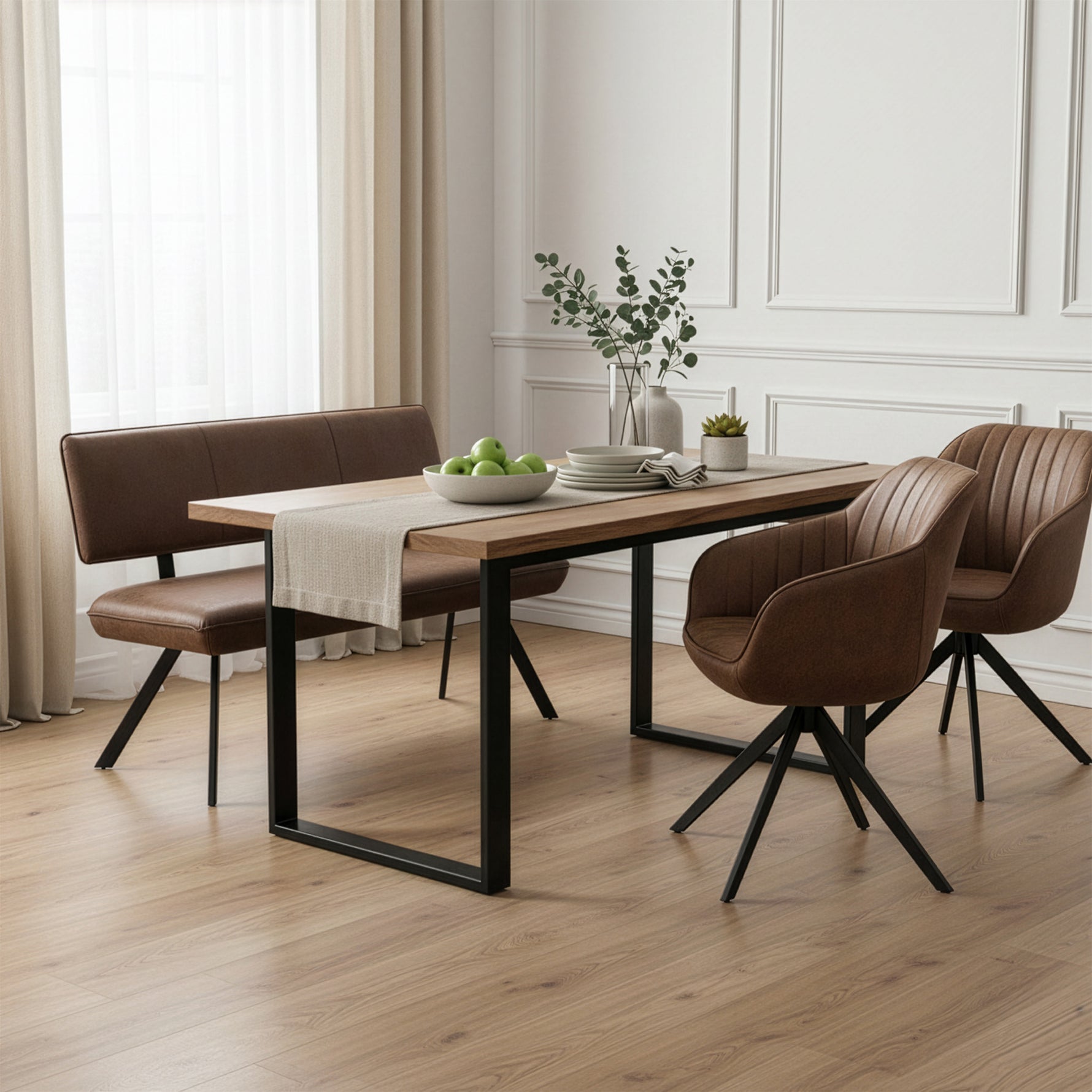 Esszimmerstuhl ARVIT – Drehbarer Stuhl mit Armlehnen & Cord oder Wildlederoptik | B&D home