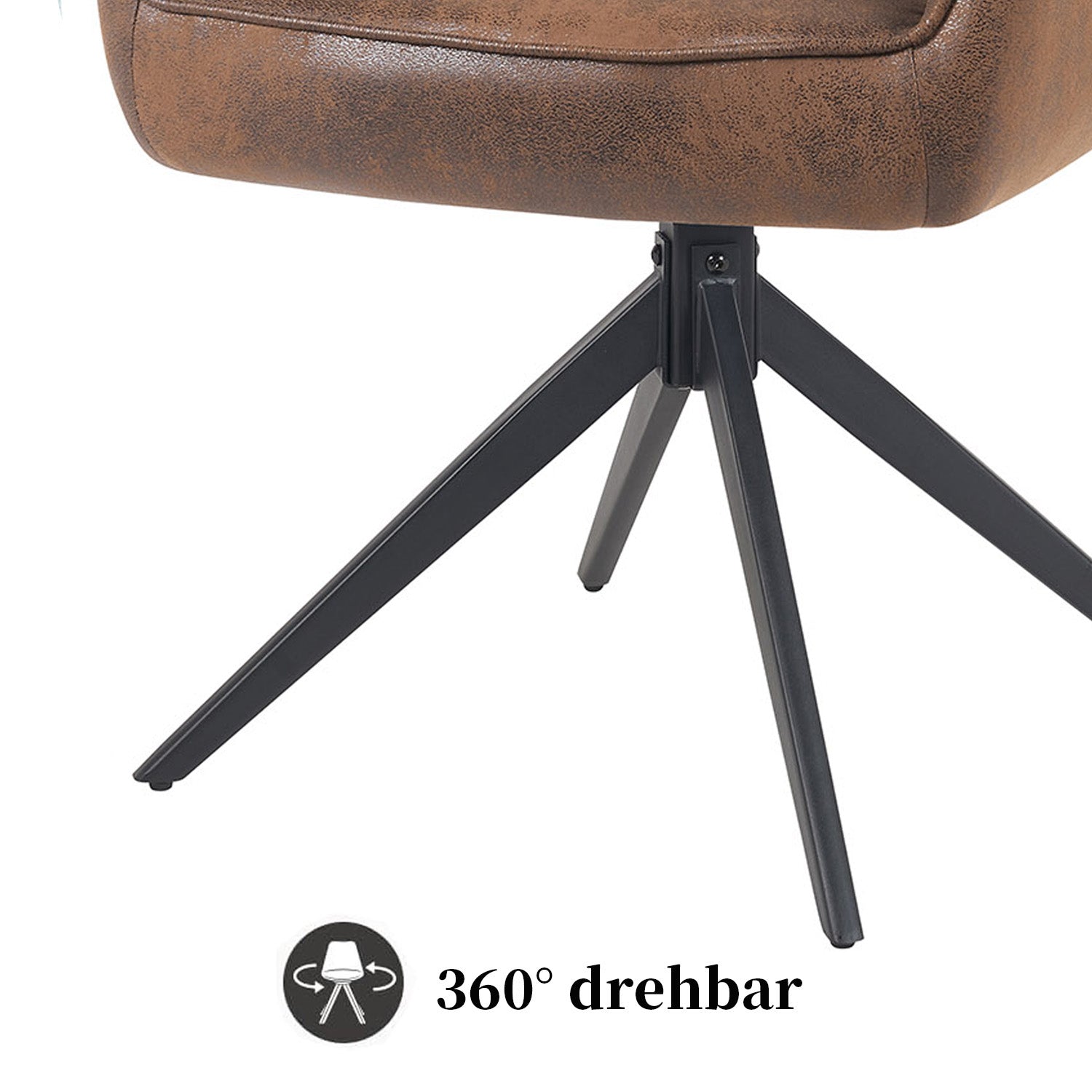 Esszimmerstuhl ARVIT – Drehbarer Stuhl mit Armlehnen & Federkernpolsterung
