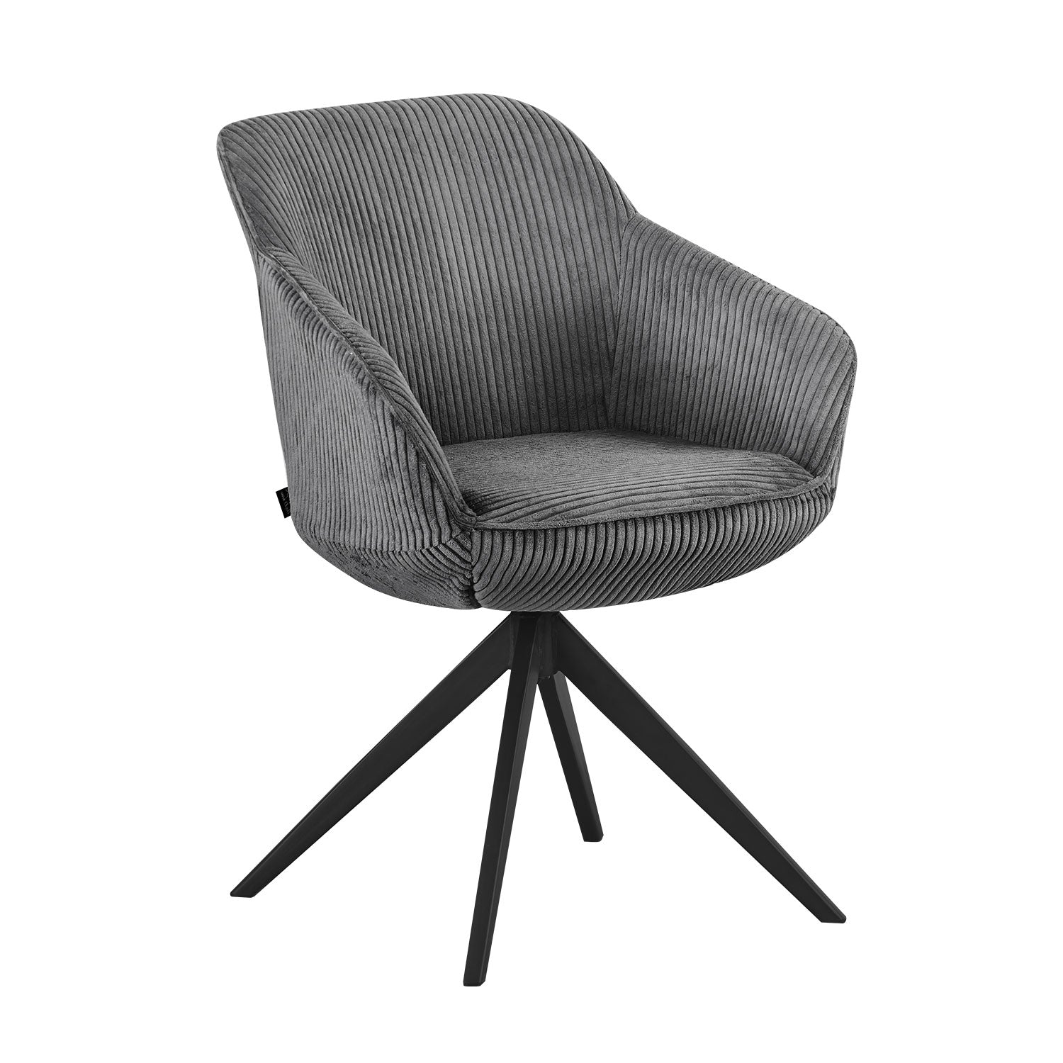 B-Ware Drehstuhl ARVIT, Dunkelgrau, Cord | mit 360°-Drehfunktion |