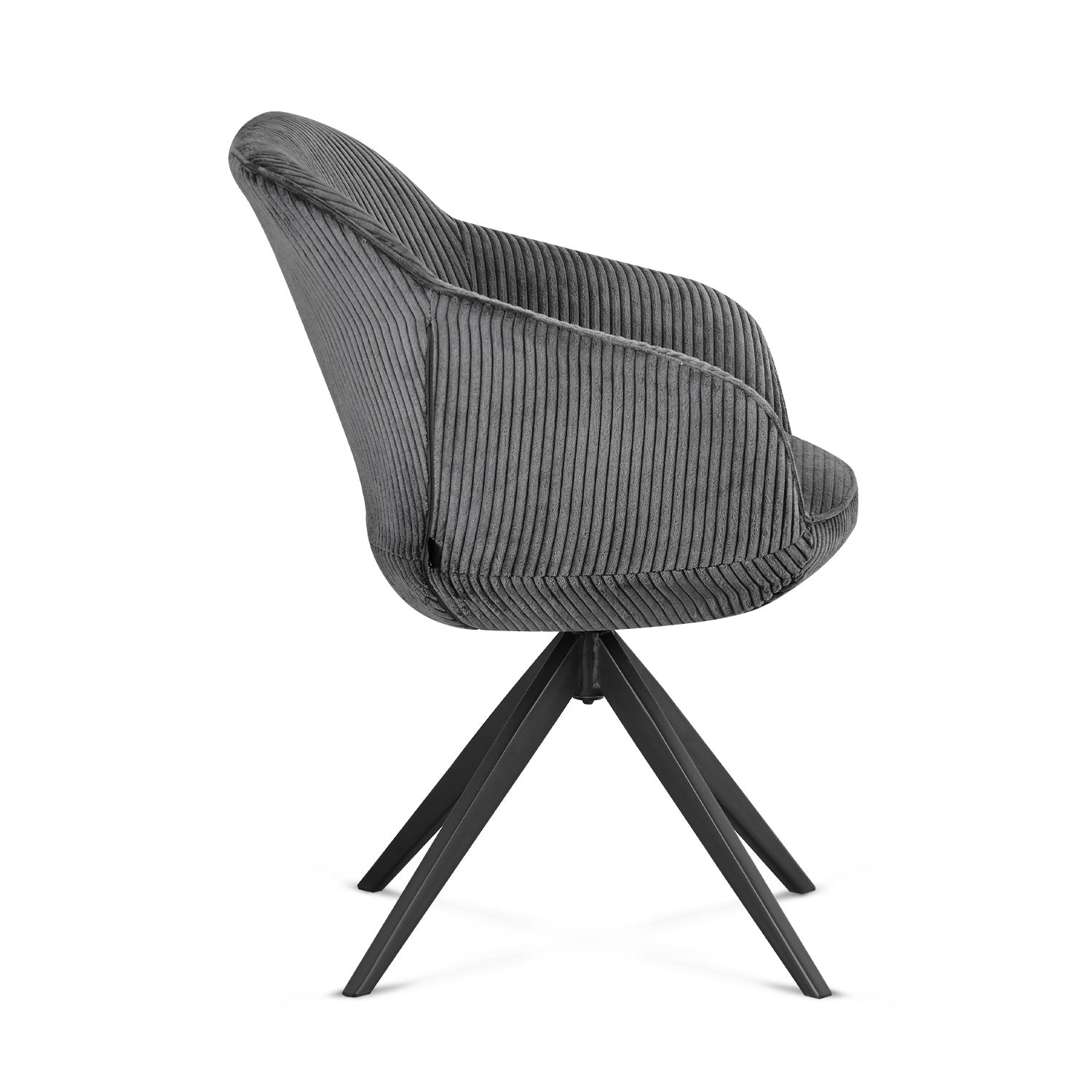 Esszimmerstuhl ARVIT – Drehbarer Stuhl mit Armlehnen & Cord oder Wildlederoptik | B&D home