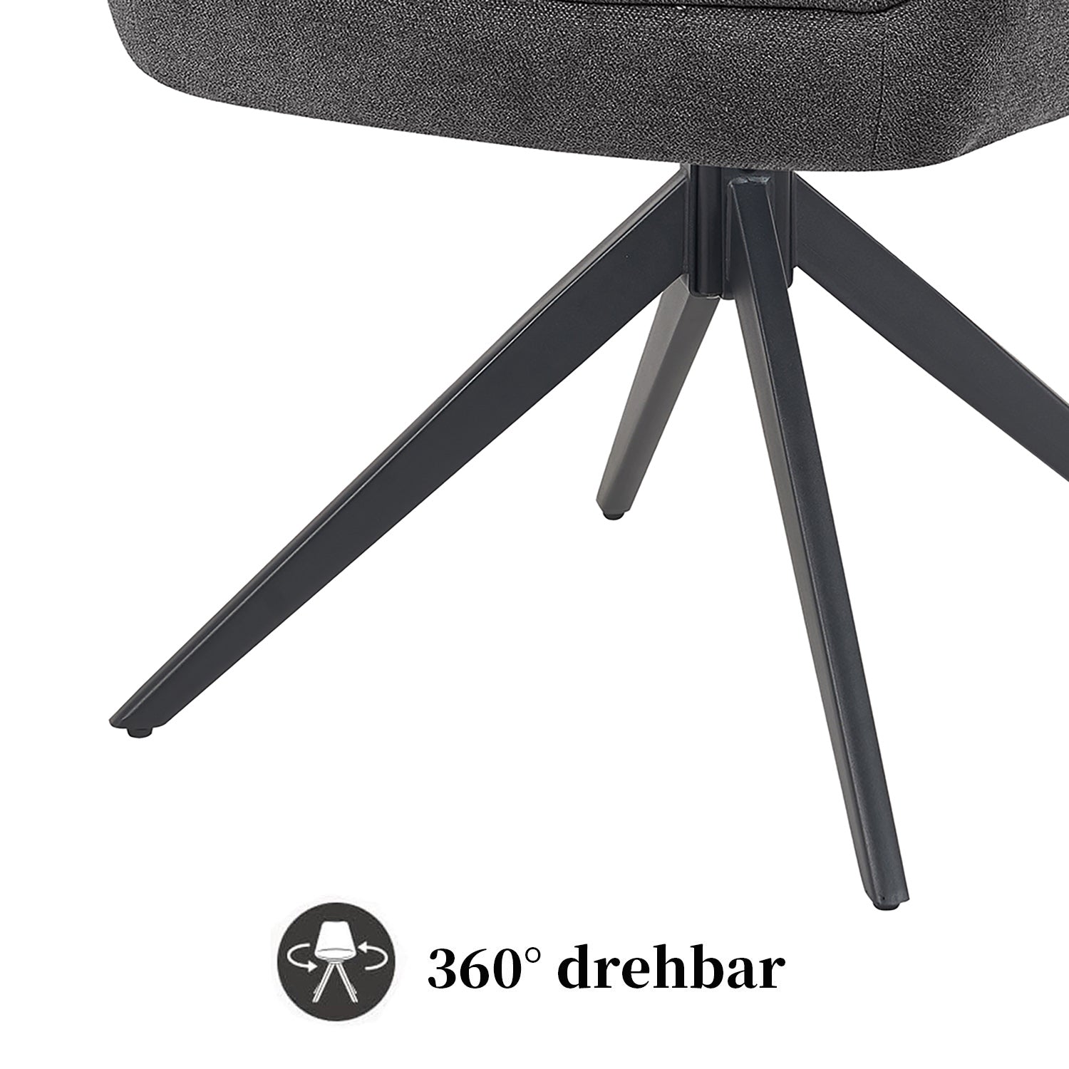 Esszimmerstuhl ARVIT – Drehbarer Stuhl mit Armlehnen & Federkernpolsterung