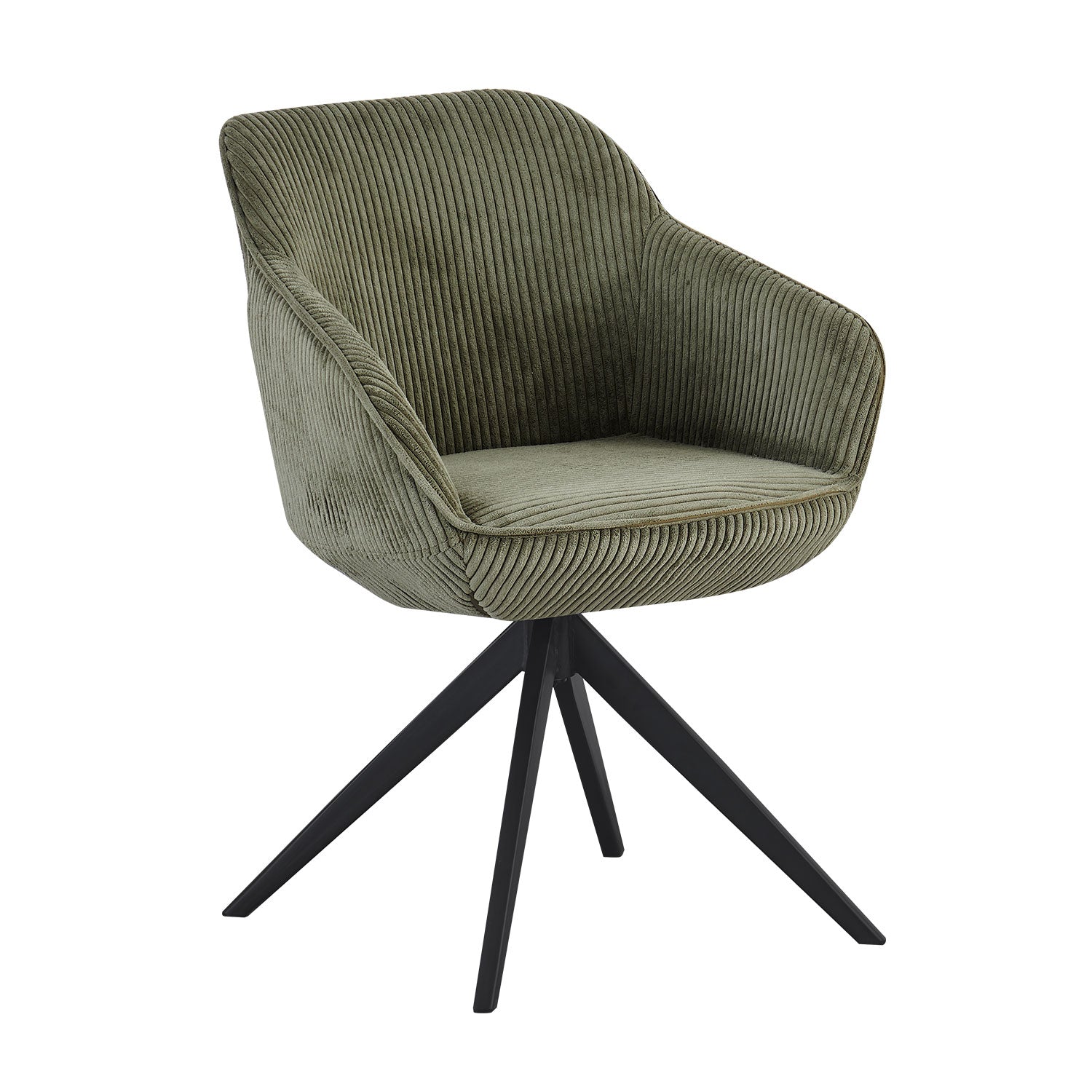 Esszimmerstuhl ARVIT – Drehbarer Stuhl mit Armlehnen & Cord oder Wildlederoptik | B&D home