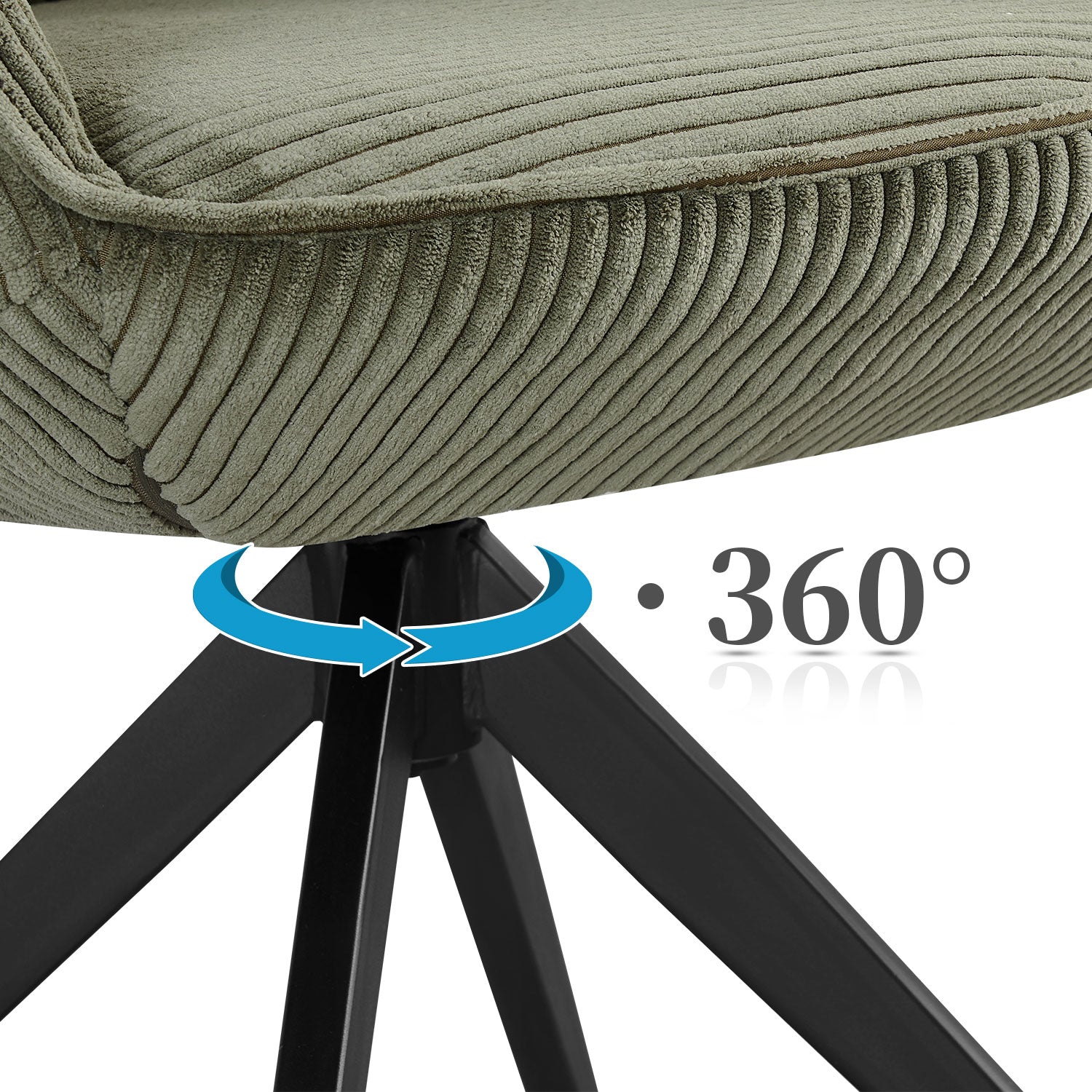 Esszimmerstuhl ARVIT – Drehbarer Stuhl mit Armlehnen & Cord oder Wildlederoptik | B&D home