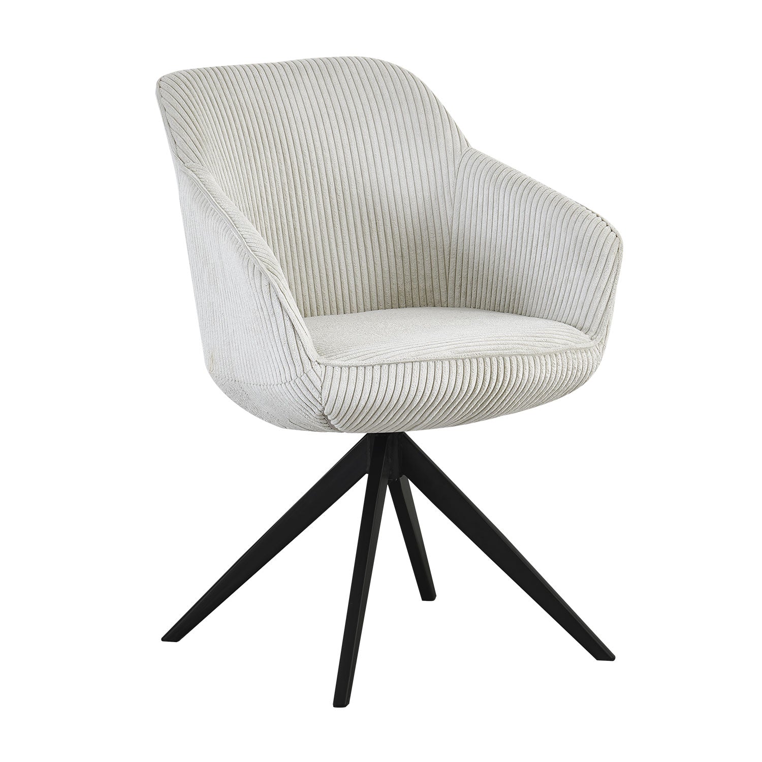 B-Ware Drehstuhl ARVIT, Hellgrau, Cord, mit 360°-Drehfunktion