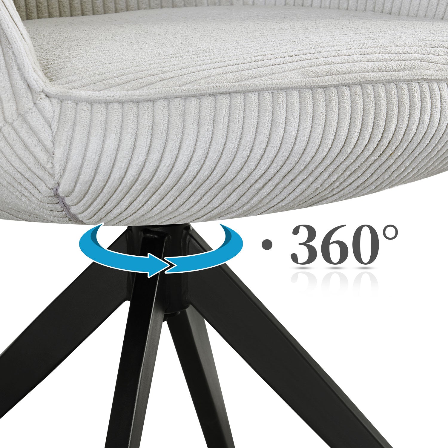 Esszimmerstuhl ARVIT – Drehbarer Stuhl mit Armlehnen & Cord oder Wildlederoptik | B&D home