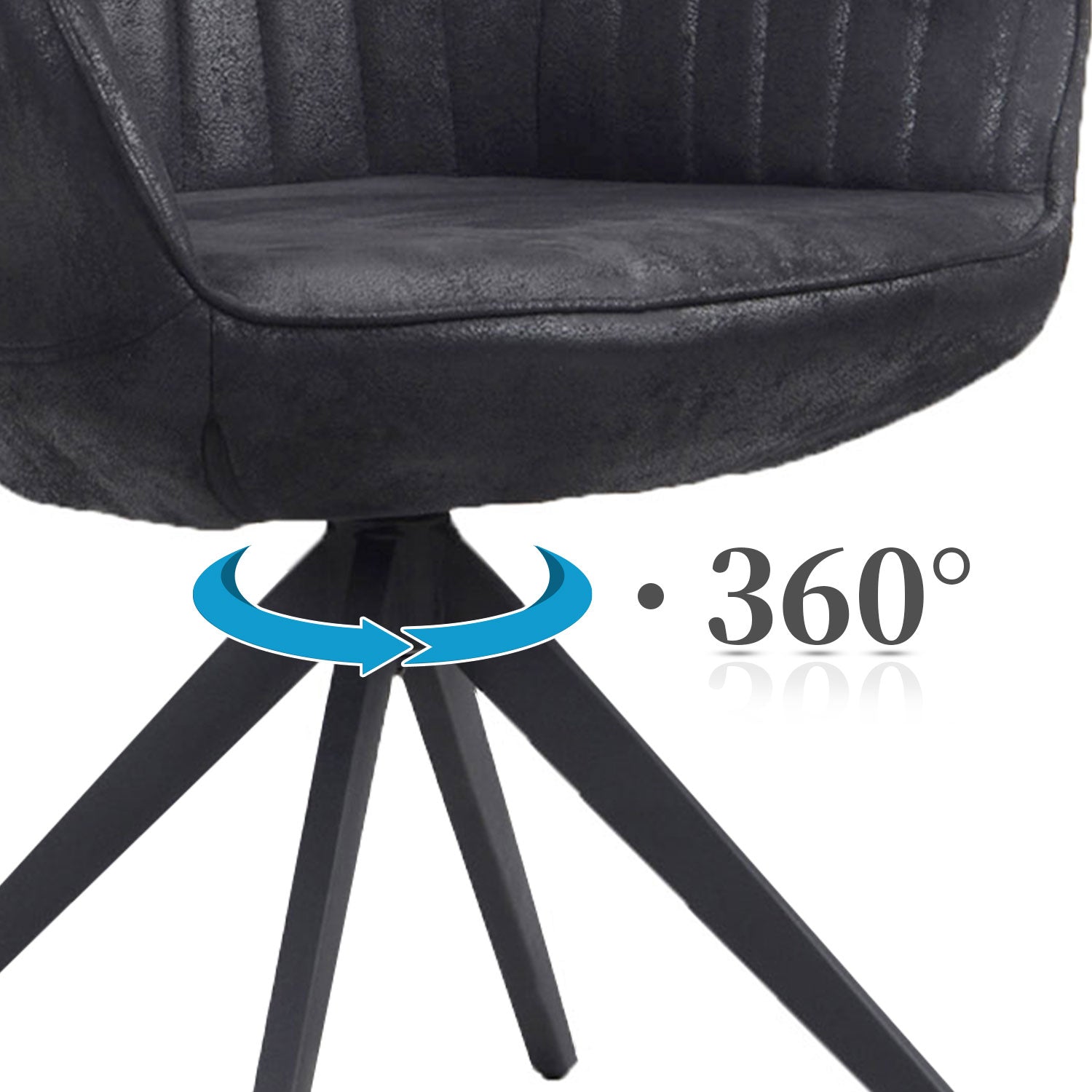 Esszimmerstuhl ARVIT – Drehbarer Stuhl mit Armlehnen & Cord oder Wildlederoptik | B&D home