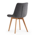 Esszimmerstühle 2er Set TANIA – Polsterstuhl mit Steppung & Holzbeinen